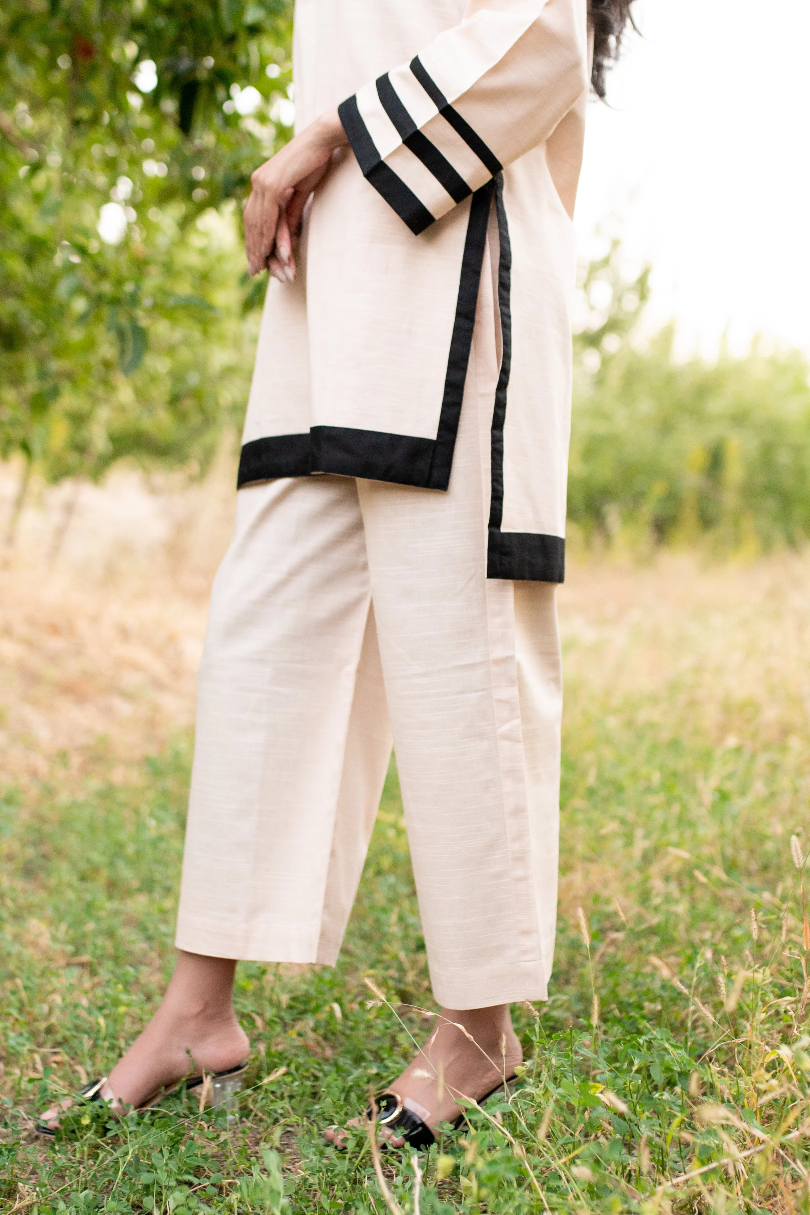 Ravayat By Ariya Apparel Stitched 2 Piece Classic Contrast Co-ord Set Suit-Nashita - Image 5