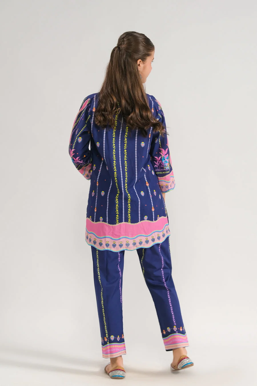 Sprinkles Stitched 2 Piece Summer Co Ord Sets Kids Suit-Navy Blossom - 2pcs - Image 4