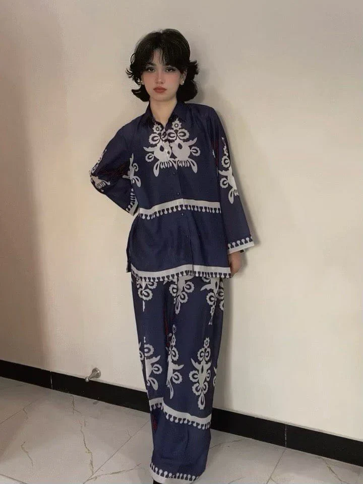 Urban Cut Navy Blue Printed Co-Ord Set - Image 2