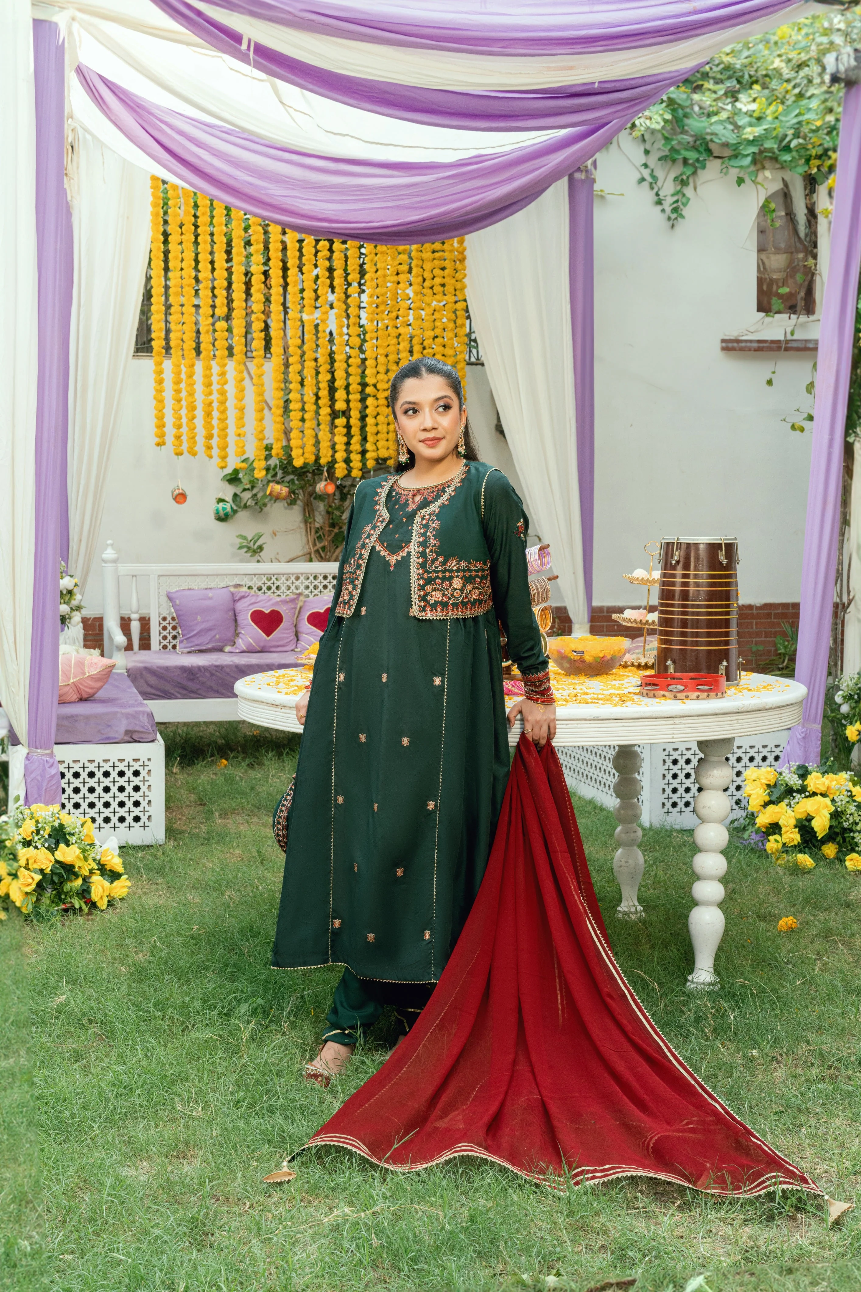 Mehndi Lagai Omal By Komal Stitched 3 Piece Wedding Formals Suit-Nayab - Image 2