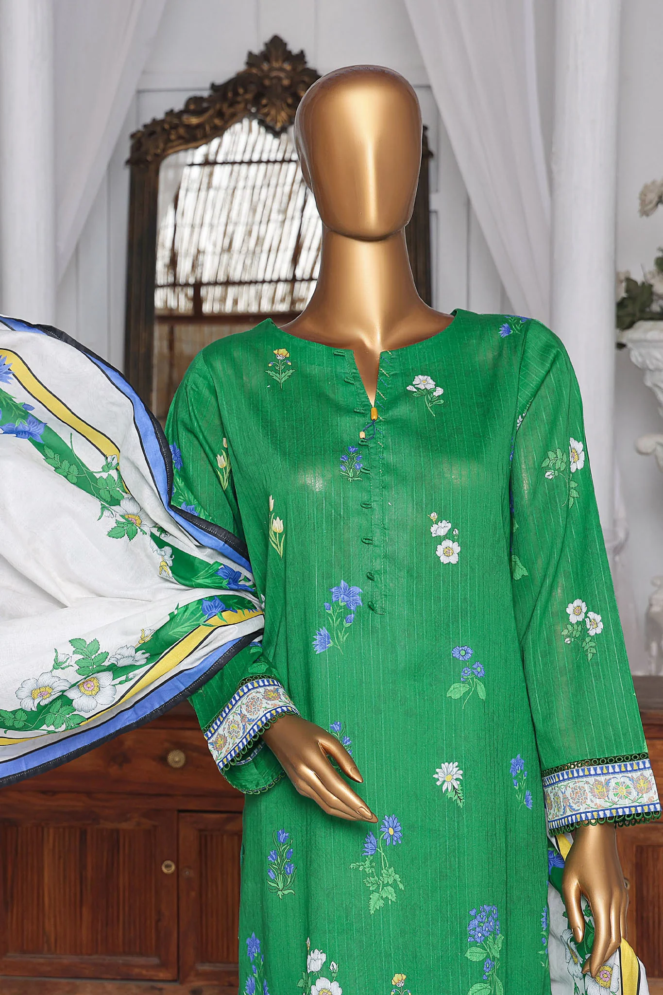Nayab By HZ Unstitched 3 Piece Digital Printed Doriya Lawn Vol-03 Suit-NPD-06 - Image 2