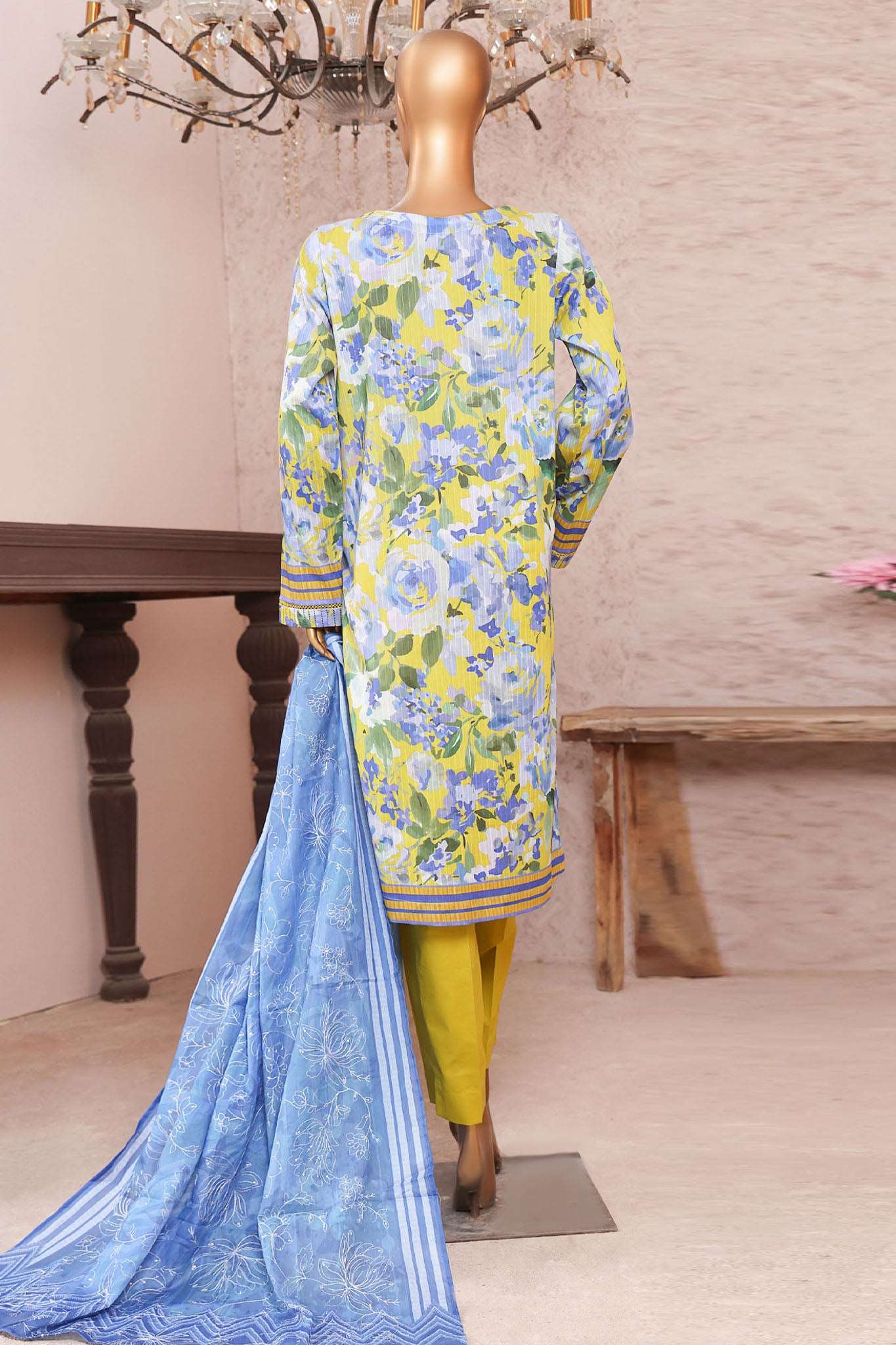 Nayab By HZ Unstitched 3 Piece Printkari Doriya Suit-NPE-02 - Image 3