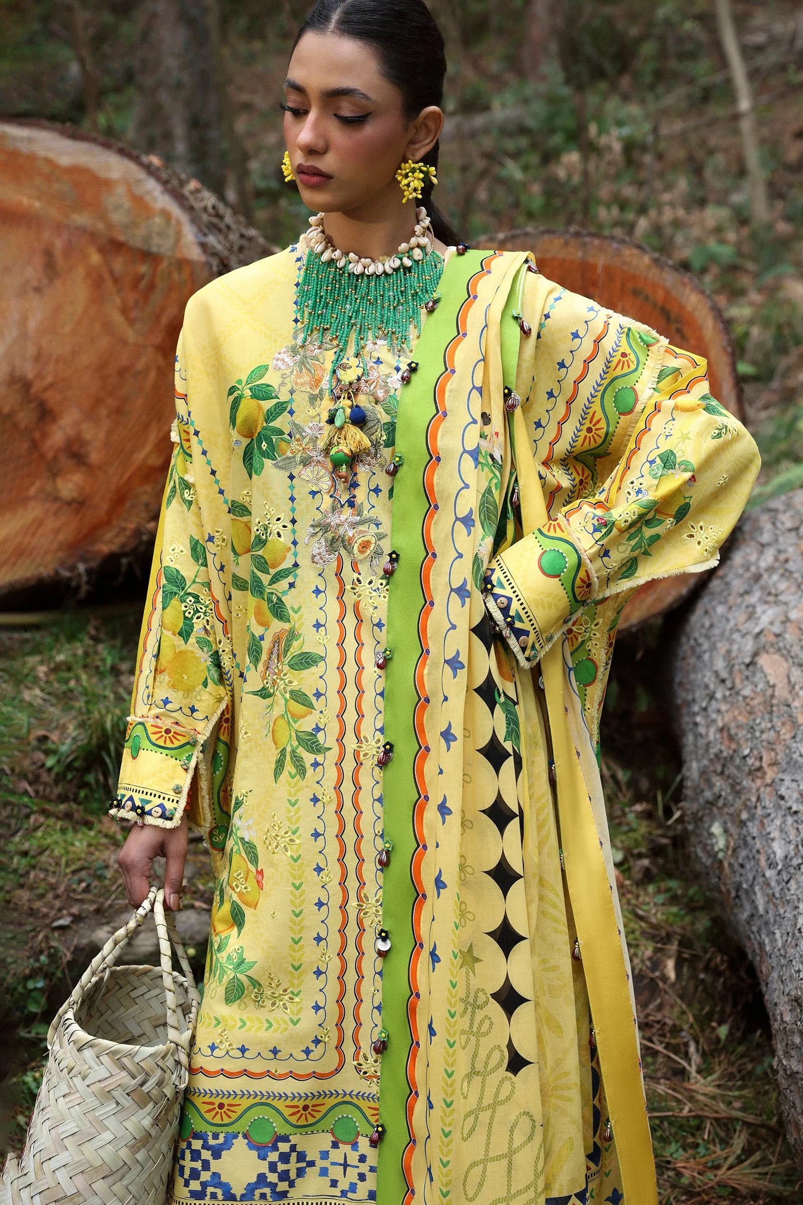Neelum by Zaha Unstitched 3 Piece Lawn Suit-ZL25-04 A-Dahlia - Image 2