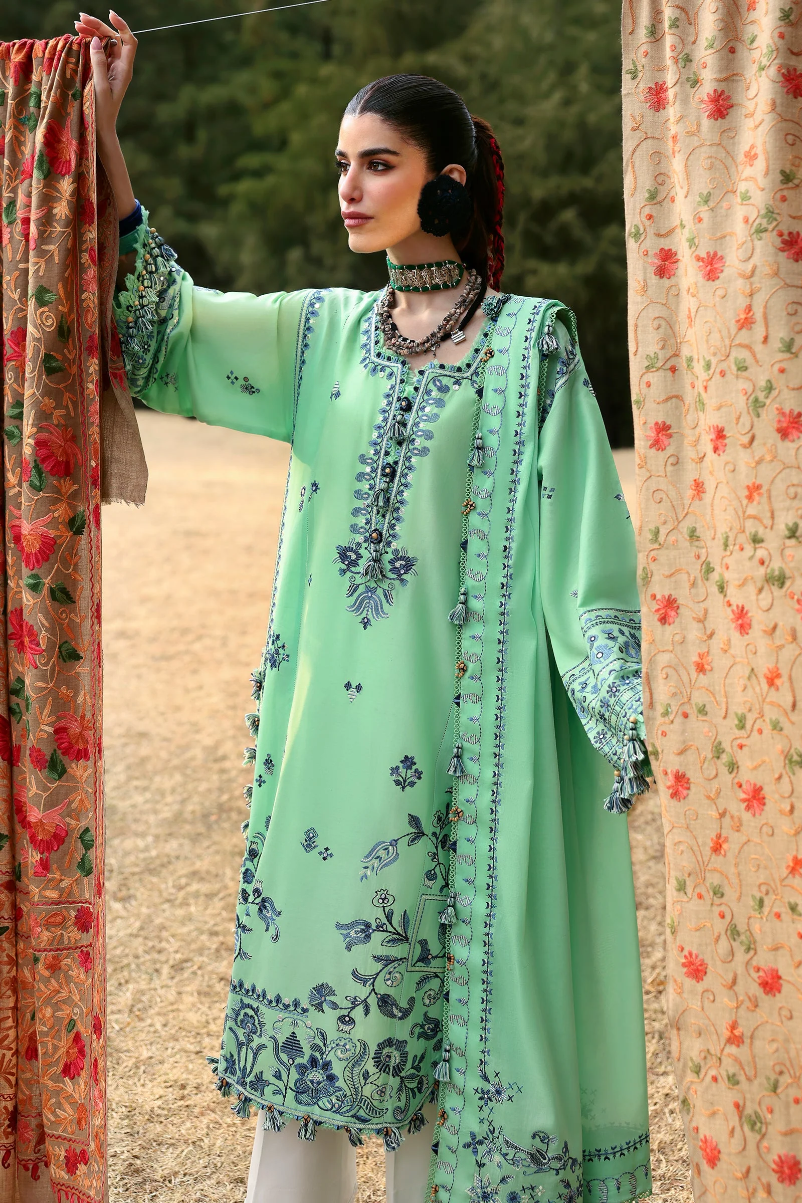 Neelum by Zaha Unstitched 3 Piece Lawn Suit-ZL25-10 A-Elaya - Image 2