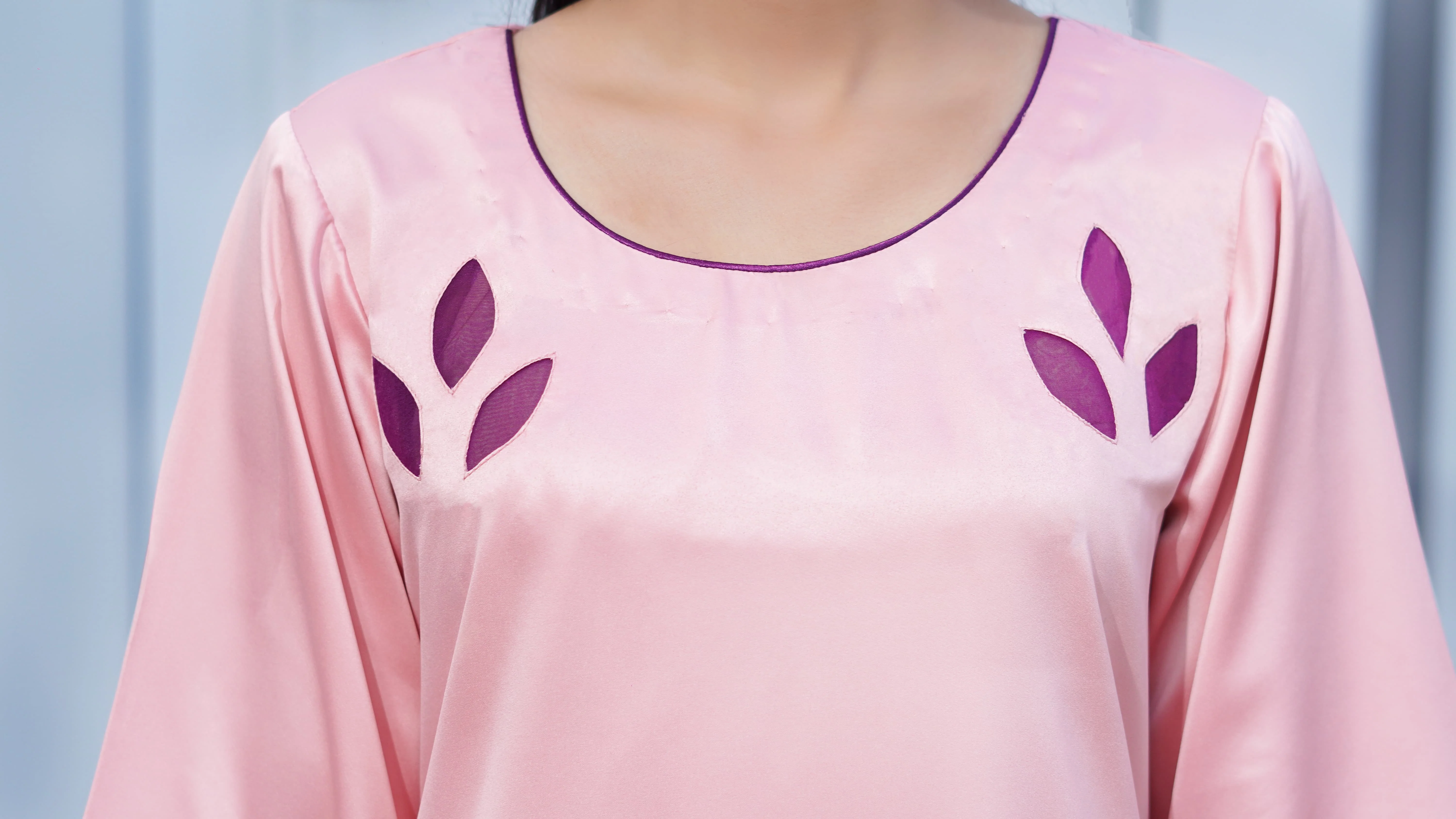 Premier Essence By Neesh Stitched Co Ords Summer Suit-Duskyplum - 2 Piece - Image 7