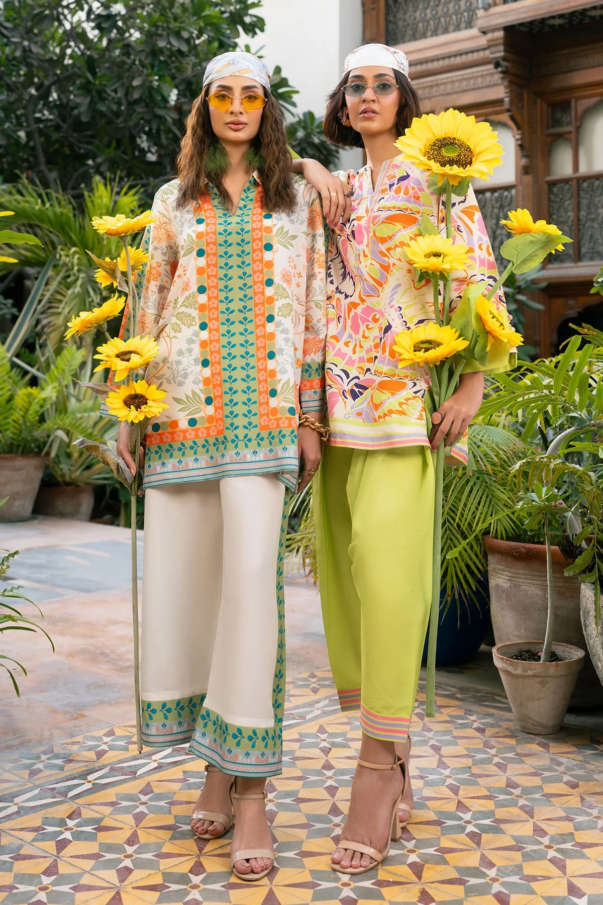 Nairah Stitched Co Ords Summer Suit-Neon Aura - Image 8