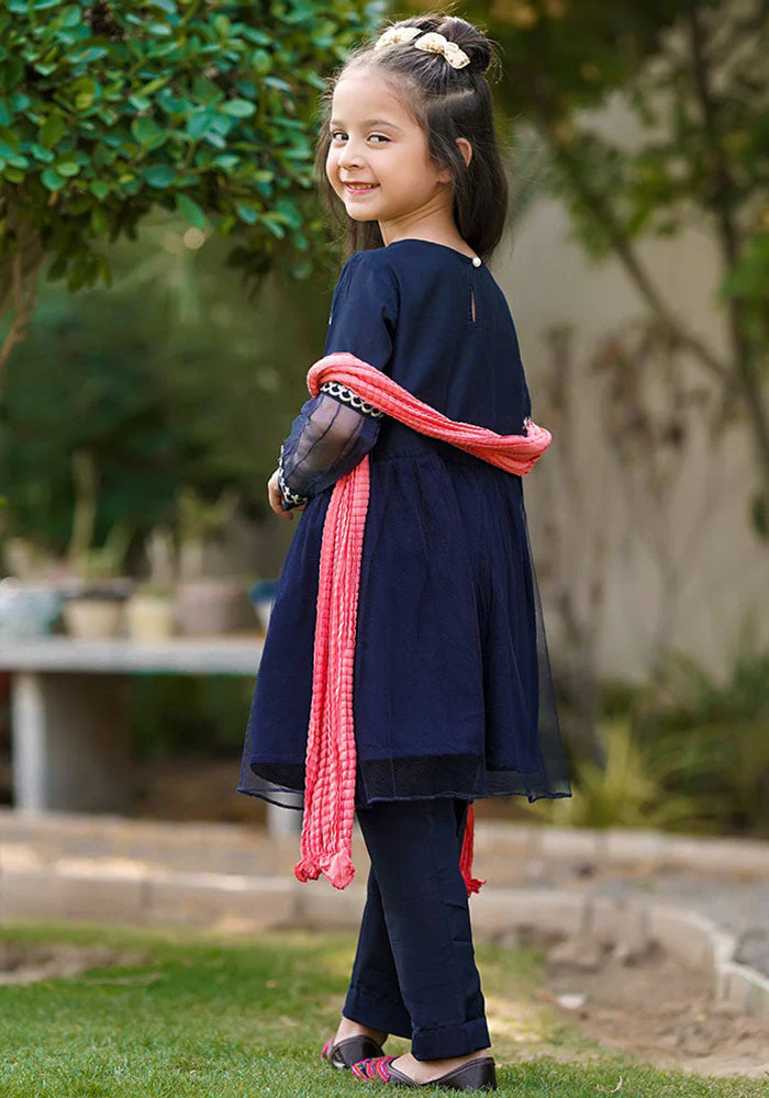 Ochre Clothing Net Embroidered 3 Pc Suit - Image 6