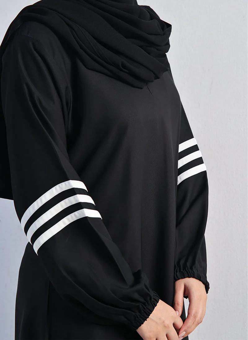 Hijab Ul Hareem Nida Strip Style Abaya Majestic Midnight 0120-R-715 - Image 4