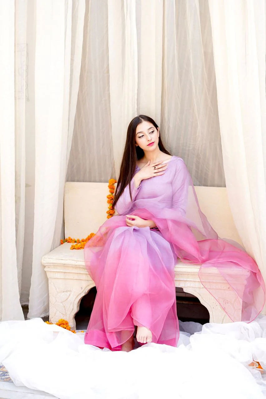 Pashma Khan Stitched Luxury Saree Suit-Nilofér - Image 2