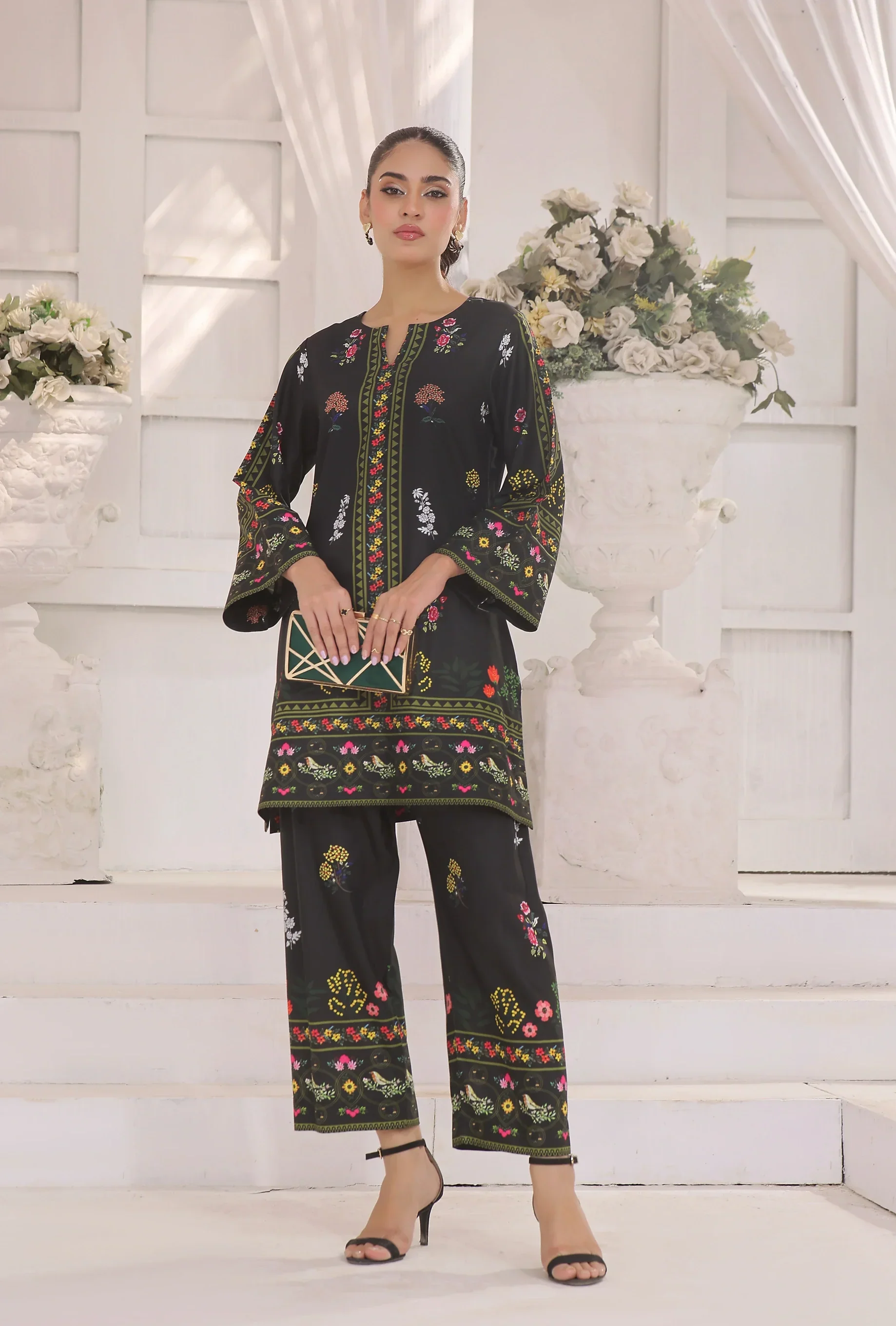 Zara Yamin Stitched 2 Piece Summer Collection-NoirÃƒÂ© Co-Ord Set 2PCs