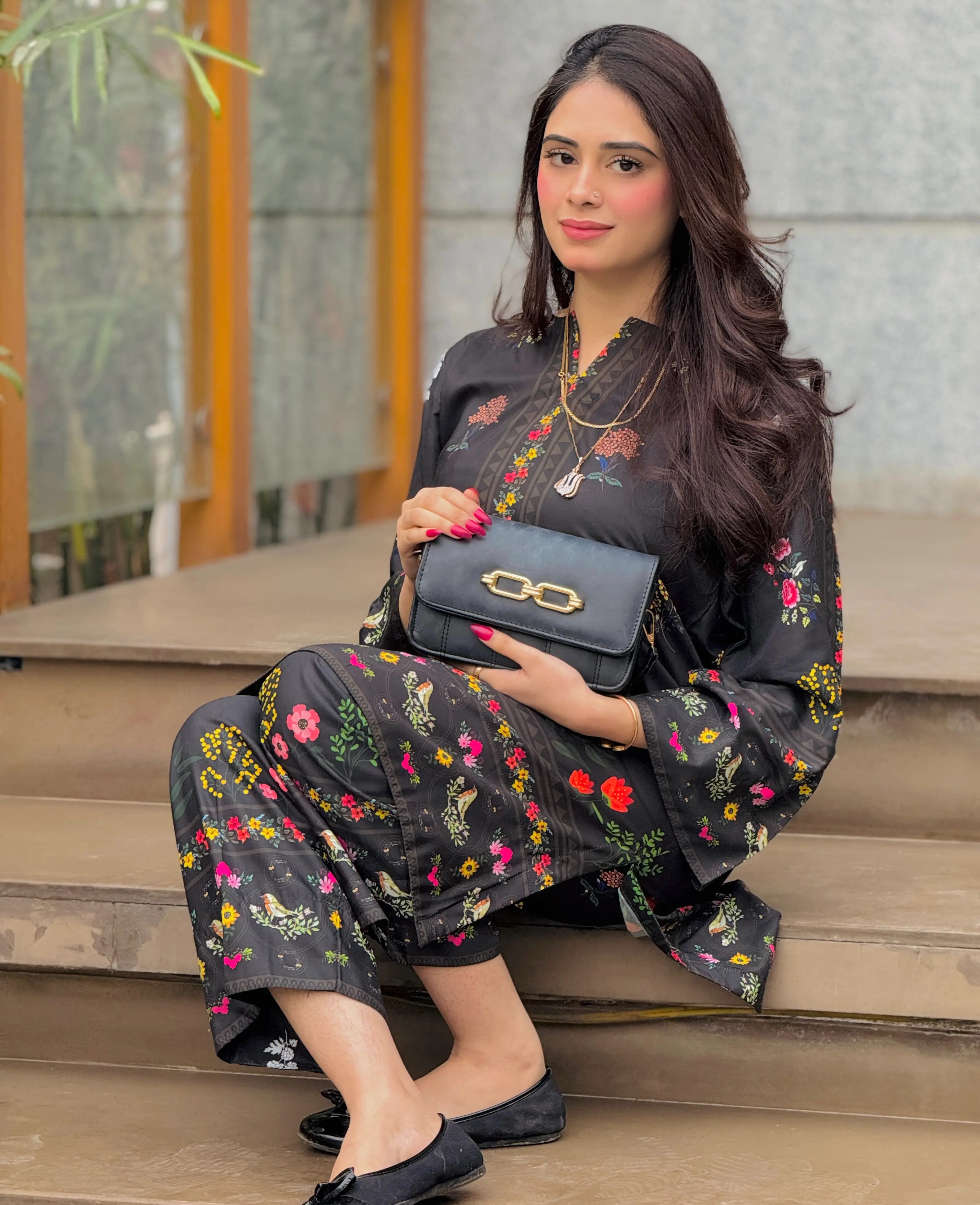 Zara Yamin Stitched 2 Piece Summer Collection-NoirÃƒÂ© Co-Ord Set 2PCs - Image 10