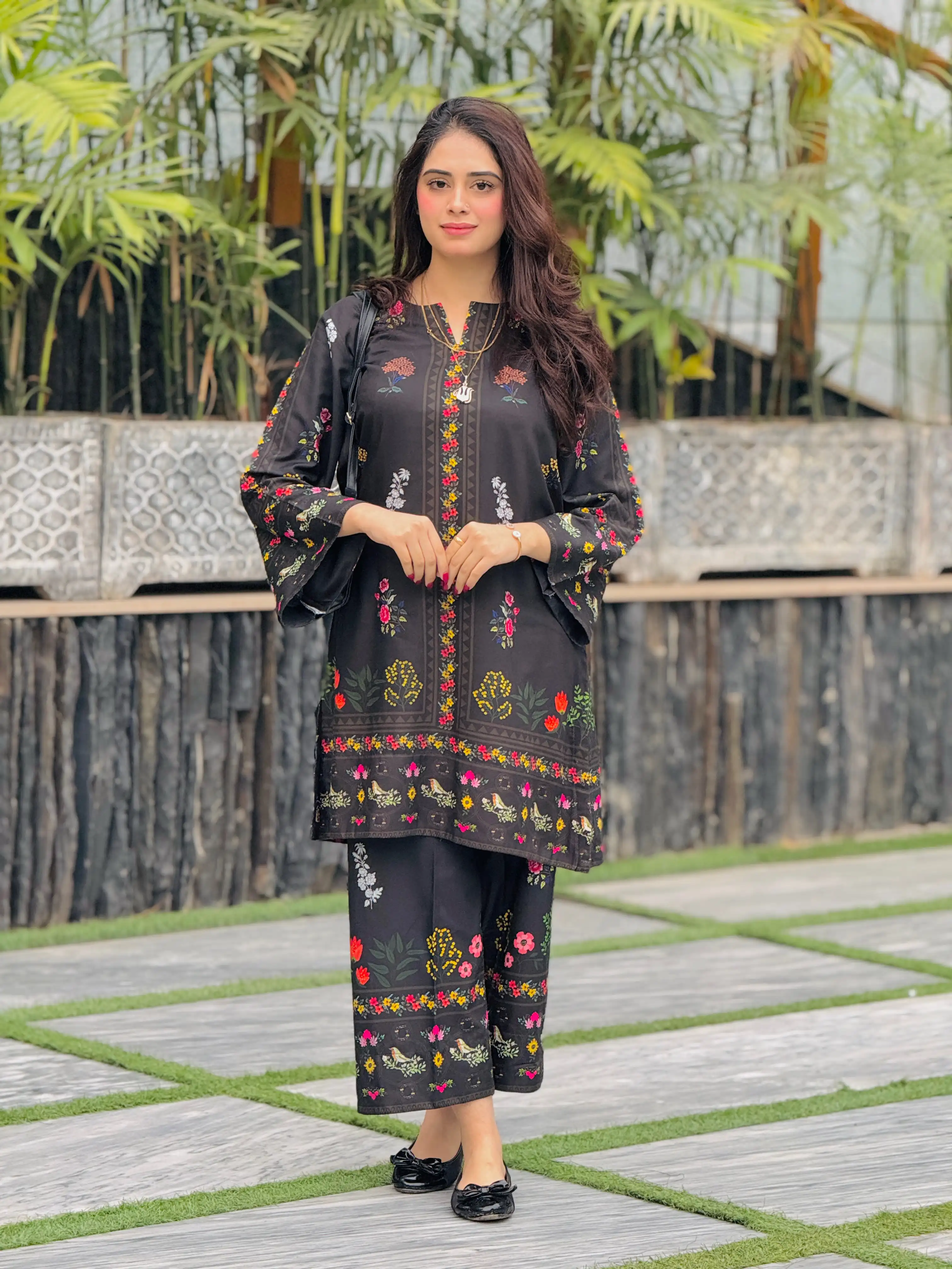 Zara Yamin Stitched 2 Piece Summer Collection-NoirÃƒÂ© Co-Ord Set 2PCs - Image 12