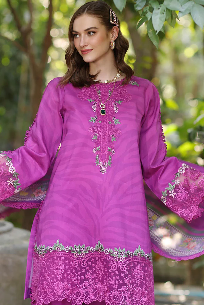 Noor By Saadia Asad Unstitched 3 Piece Eid Luxe Printedkari Collection-01-A - Image 4