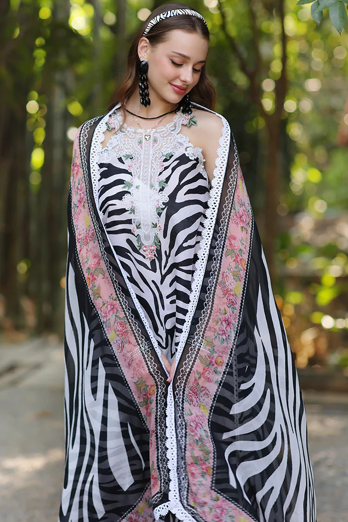 Noor By Saadia Asad Unstitched 3 Piece Eid Luxe Printedkari Collection-01-B - Image 3