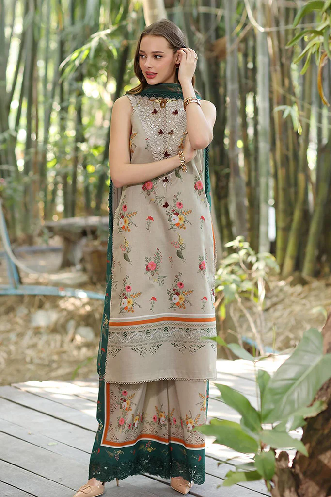 Noor By Saadia Asad Unstitched 3 Piece Eid Luxe Printedkari Collection-04-A - Image 4