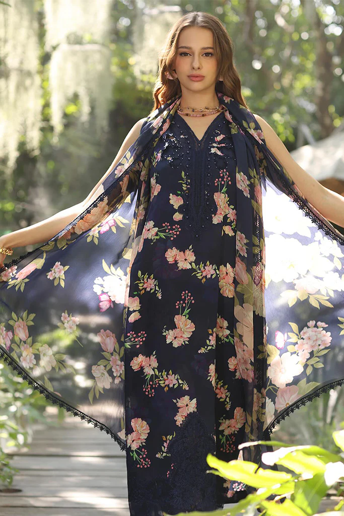 Noor By Saadia Asad Unstitched 3 Piece Eid Luxe Printedkari Collection-08-B - Image 2