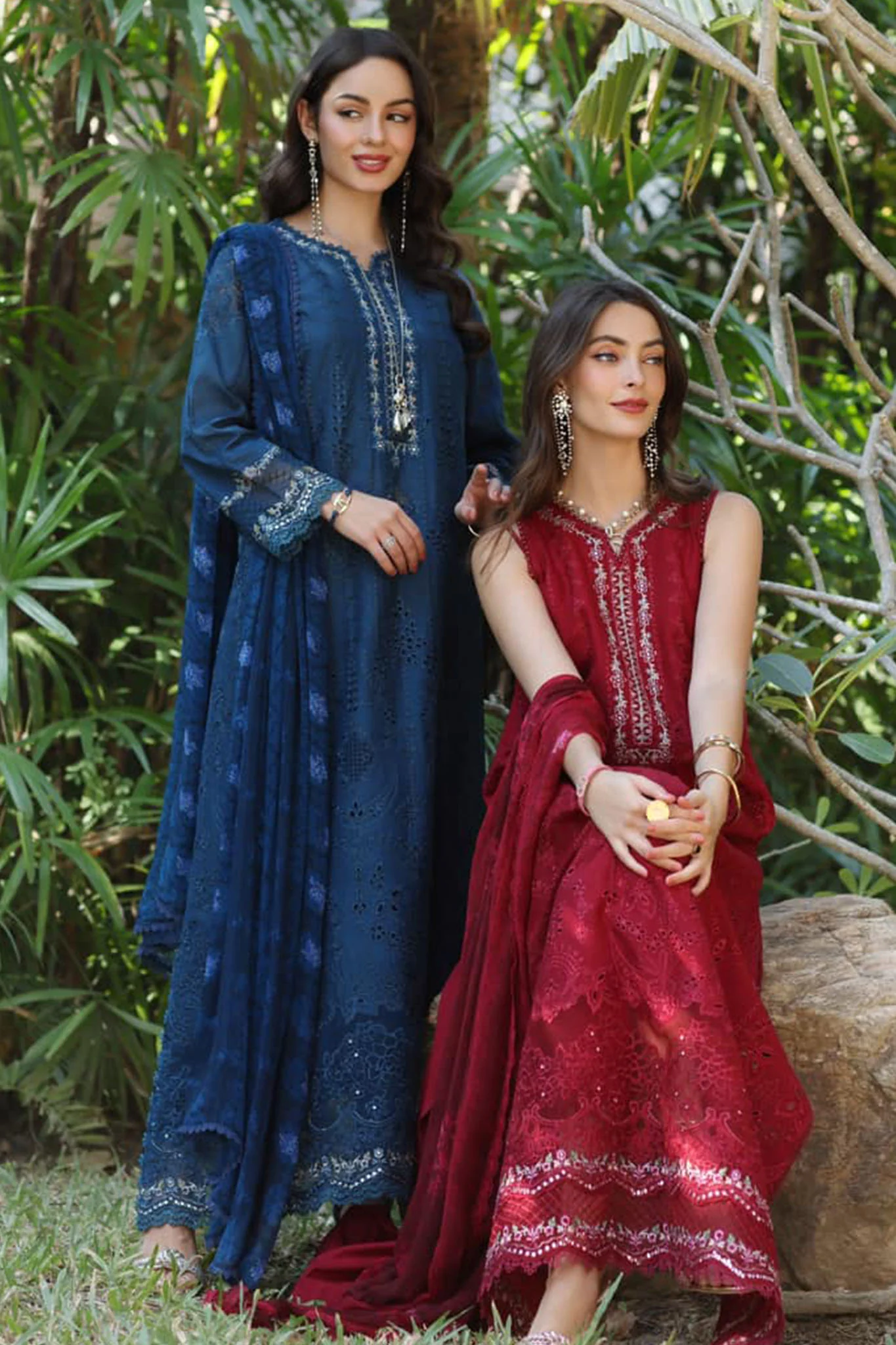 Noor By Saadia Asad Unstitched 3 Piece Eid Luxury Laserkari Suit-07-B - Image 3