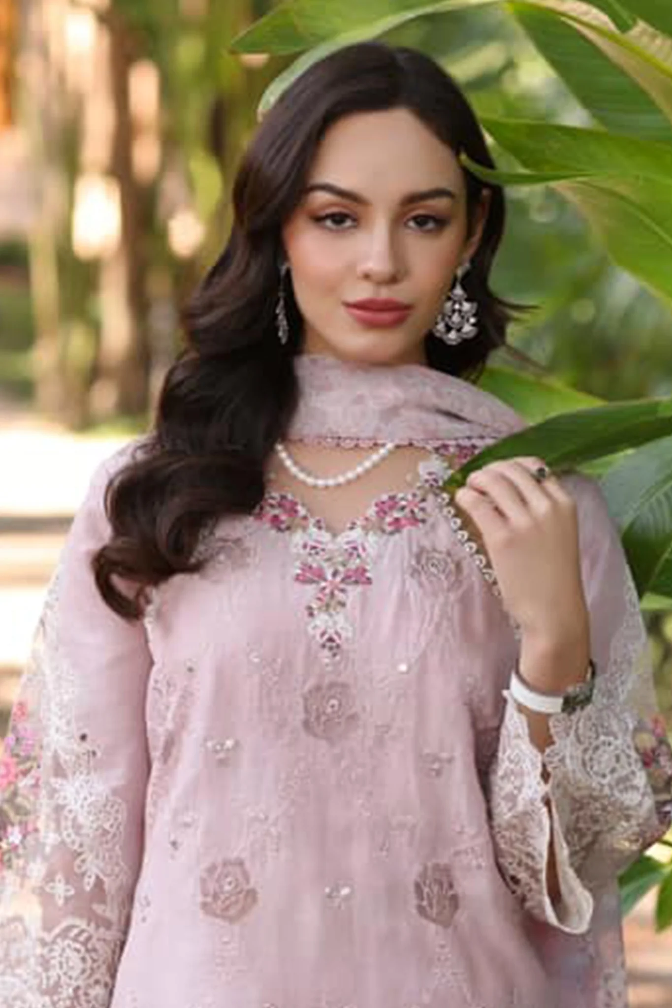 Noor By Saadia Asad Unstitched 3 Piece Eid Luxury Laserkari Suit-08-A - Image 2