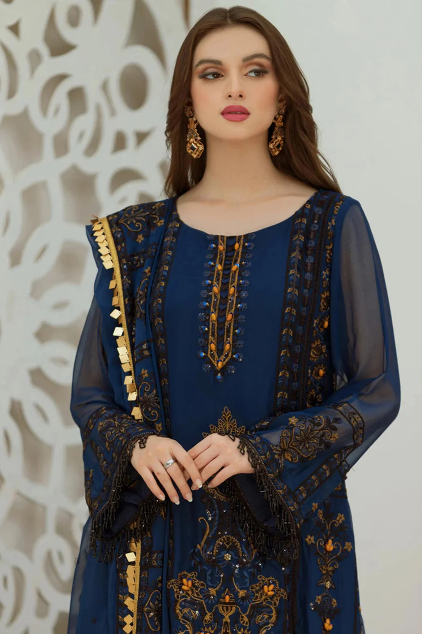 Noor Jahan By Noorma Kaamal Unstitched 3 Piece Luxury Chiffon Suit-NK-C07 - Image 2
