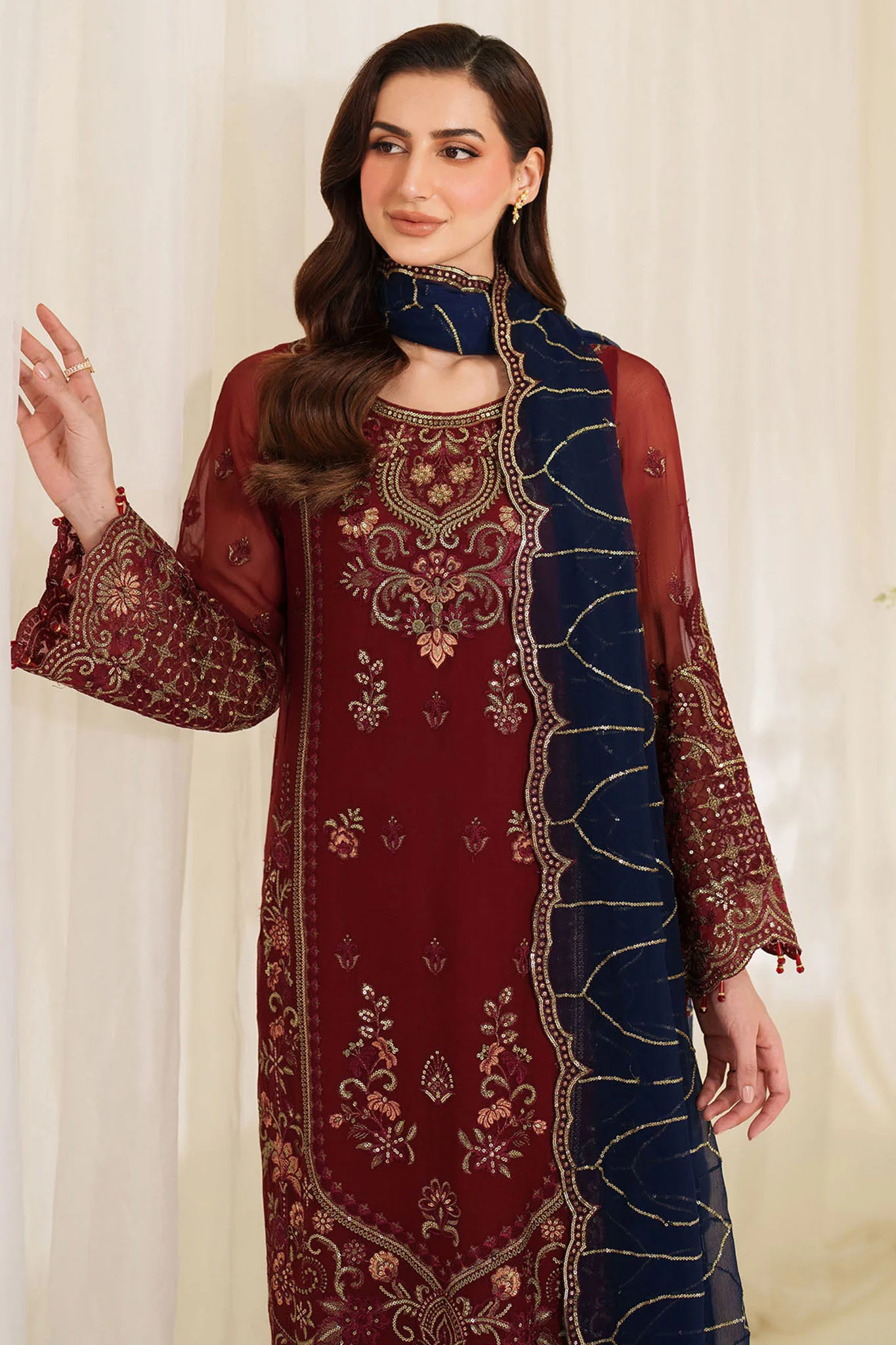 Noore By Imrozia Serene Unstitched 3 Piece Luxury Chiffon Suit-M-94-Saira - Image 2