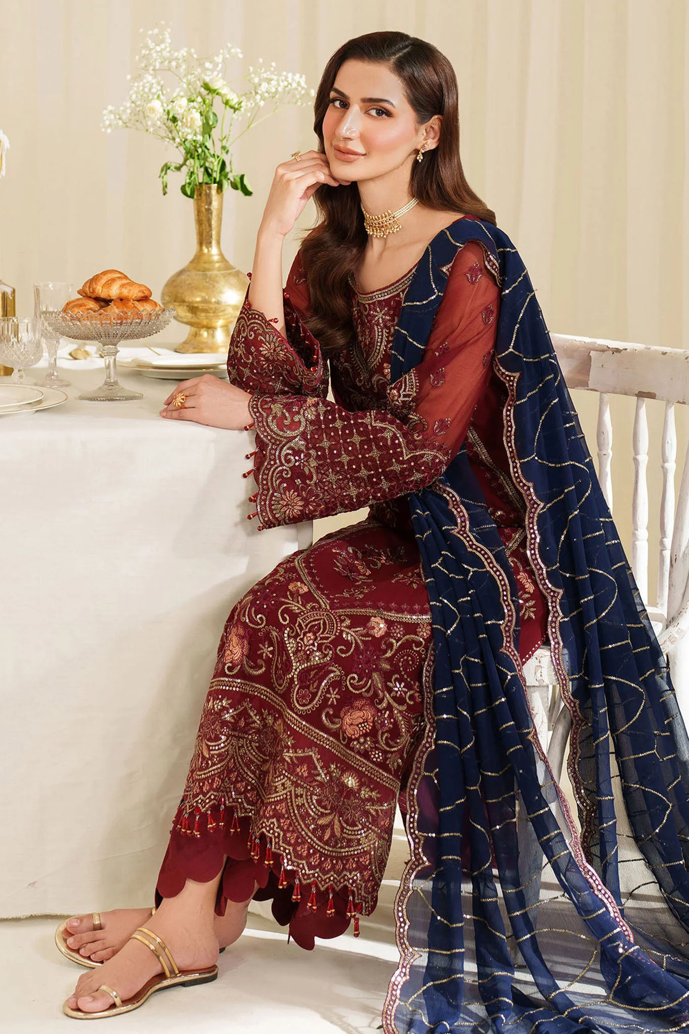 Noore By Imrozia Serene Unstitched 3 Piece Luxury Chiffon Suit-M-94-Saira - Image 4