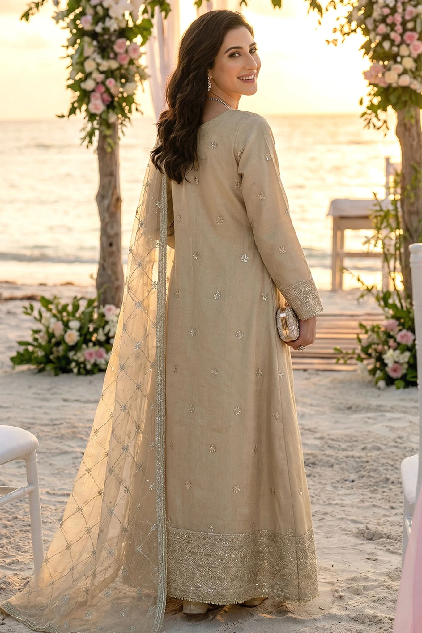 Noorma Kaamal Stitched 3 Piece Emb Raw Silk Suit-NK-RSE-01 - Image 3