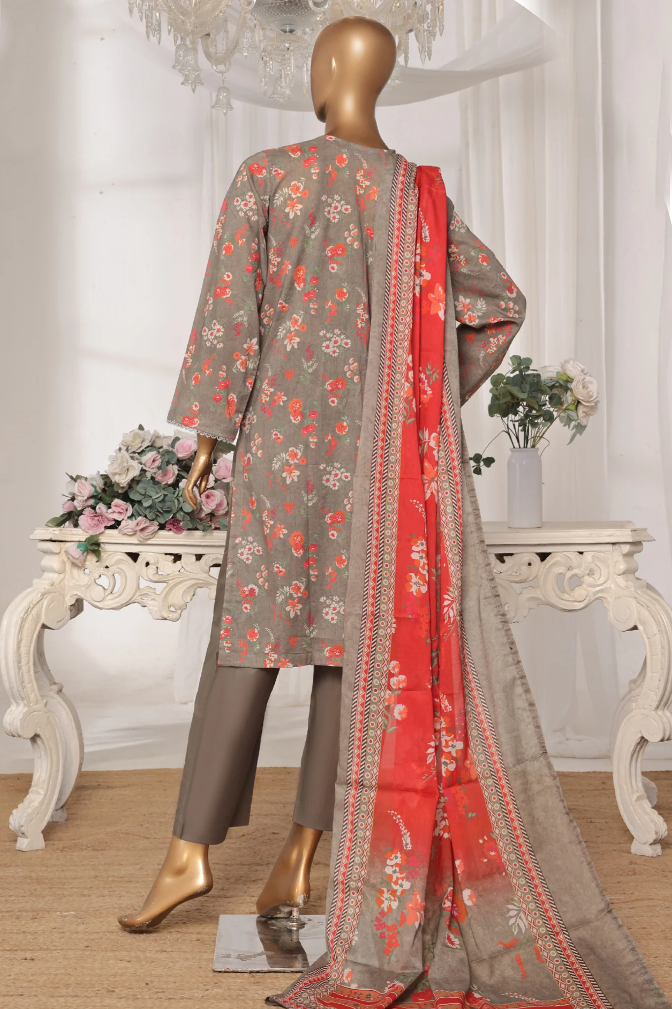 Bin Saeed Stitched 3 Piece Exc Printed Lawn Vol-03 Drop-02 Suit-NSM-2316-Green - Image 3