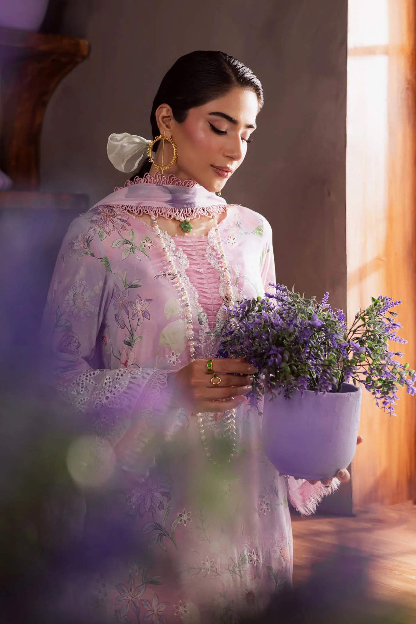 Daily Delights By Nureh Unstitched 3 Piece Emb and Printed Chikankari Lawn Suit-Nureh-DD-11 - Image 4