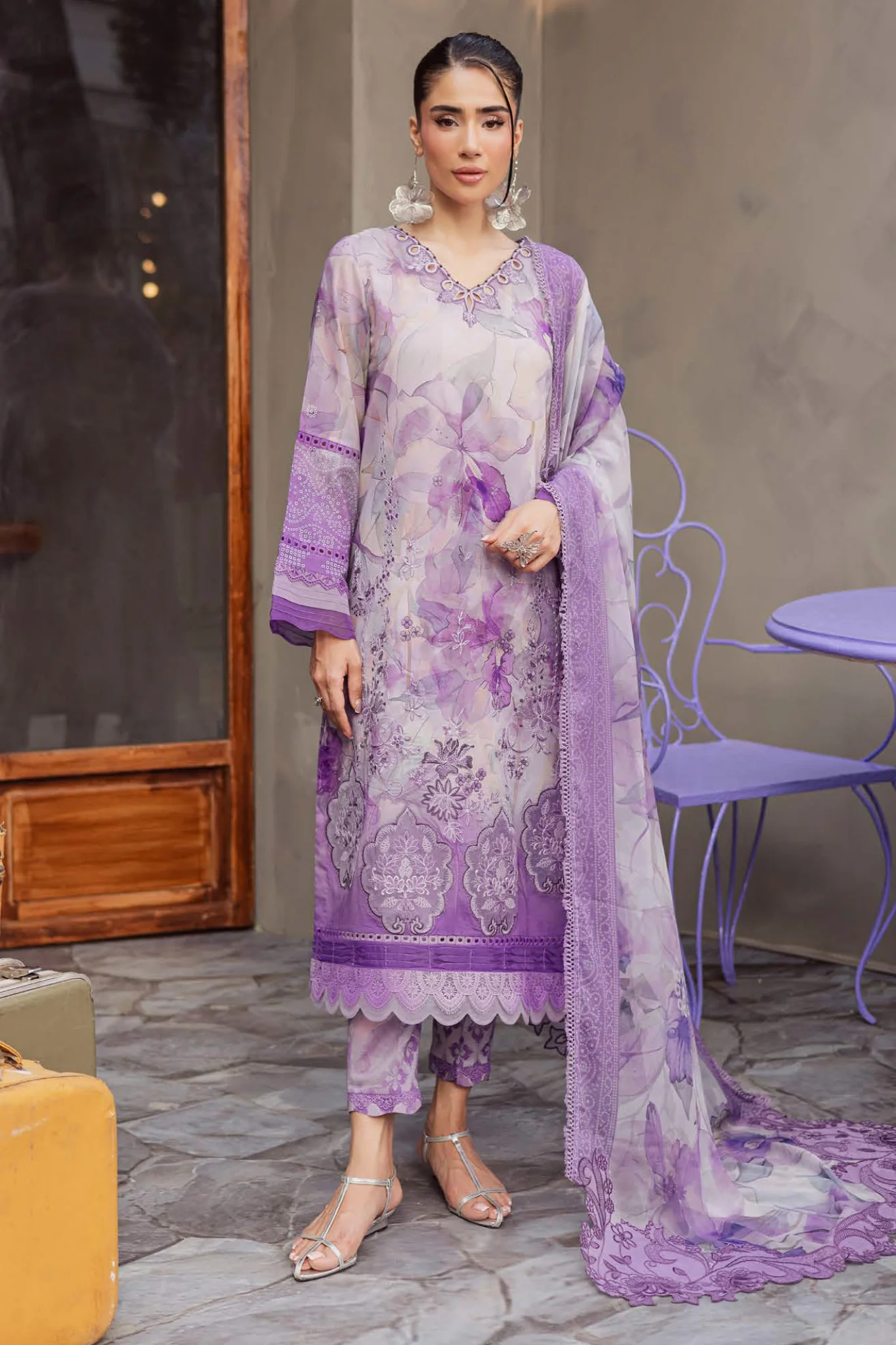 Daily Delights By Nureh Unstitched 3 Piece Emb and Printed Chikankari Lawn Suit-Nureh-DD-16