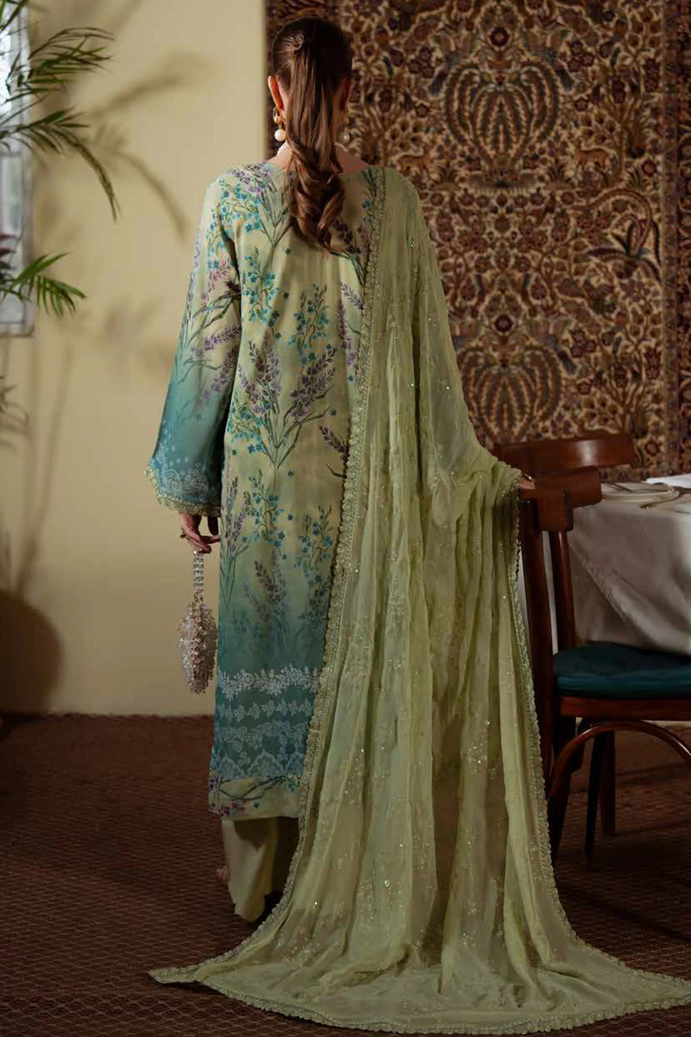 Maya By Nureh Unstitched 3 Piece Emb And Printed Swiss Lawn Suit-NS-161 - Image 3