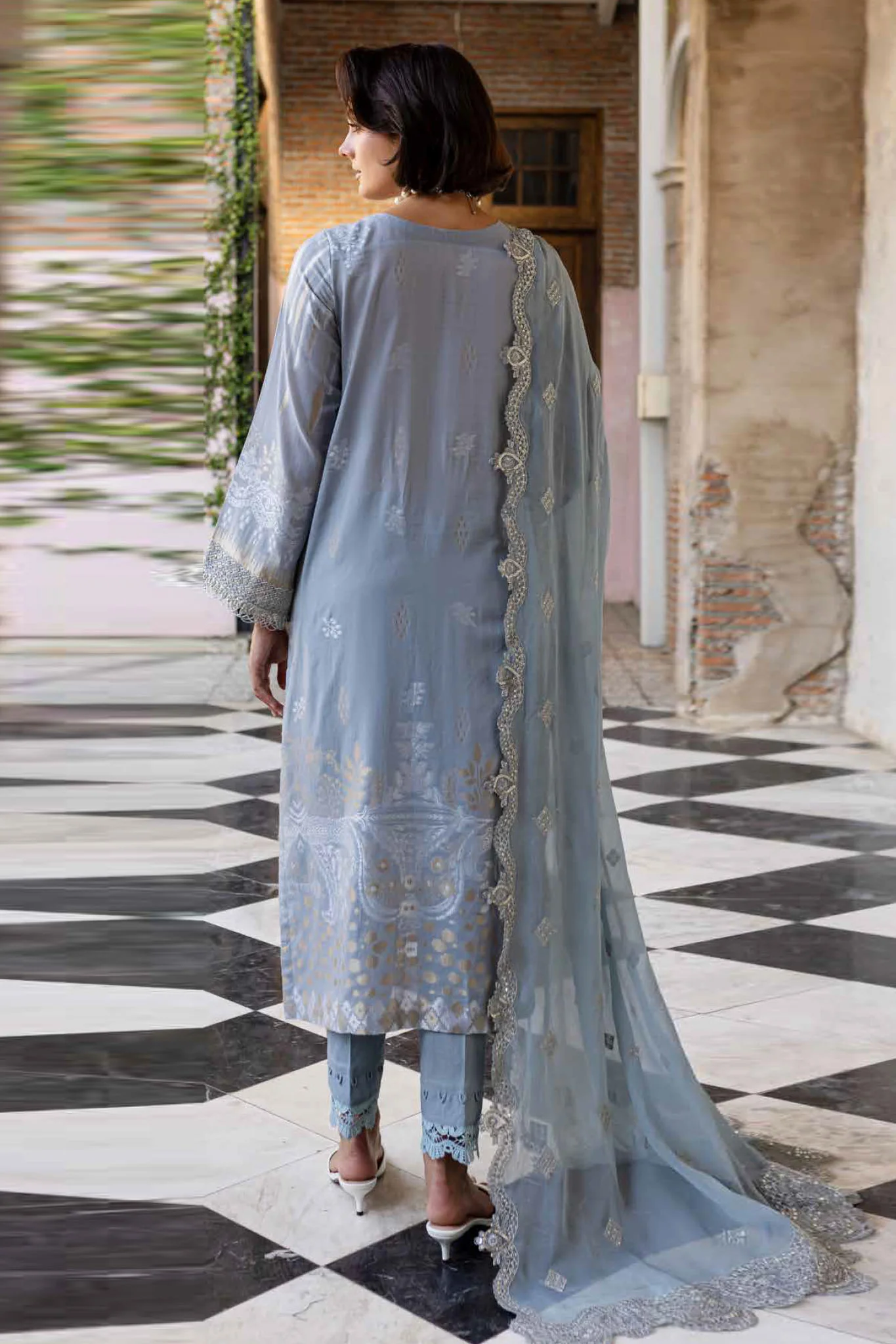 Nureh Unstitched 3 Piece Exclusive Jacquard Lawn Collection-NE-152 - Image 3