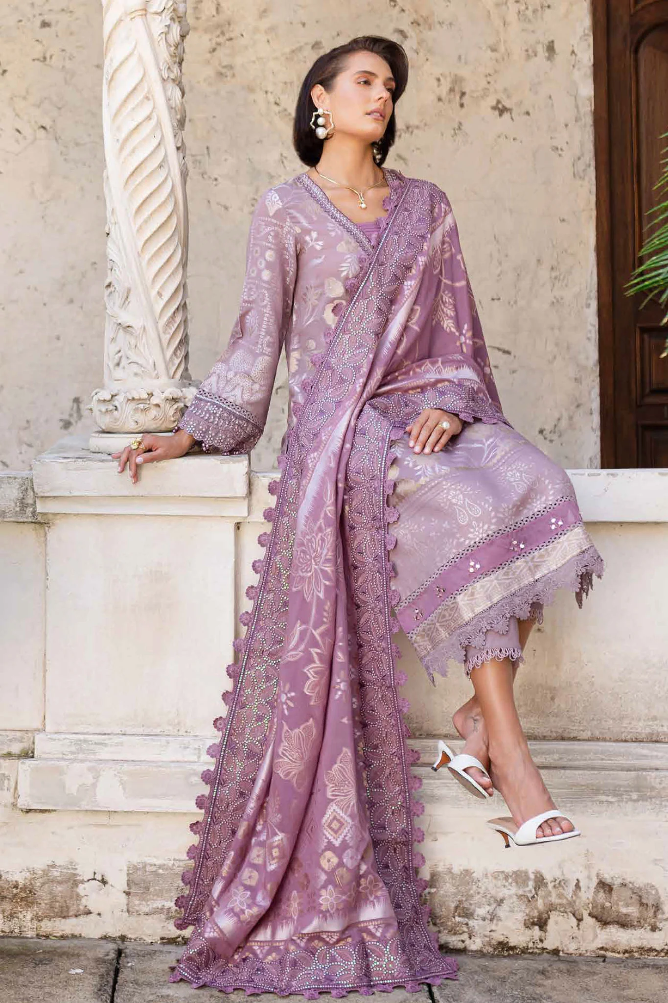 Nureh Unstitched 3 Piece Exclusive Jacquard Lawn Collection-NE-153 - Image 4