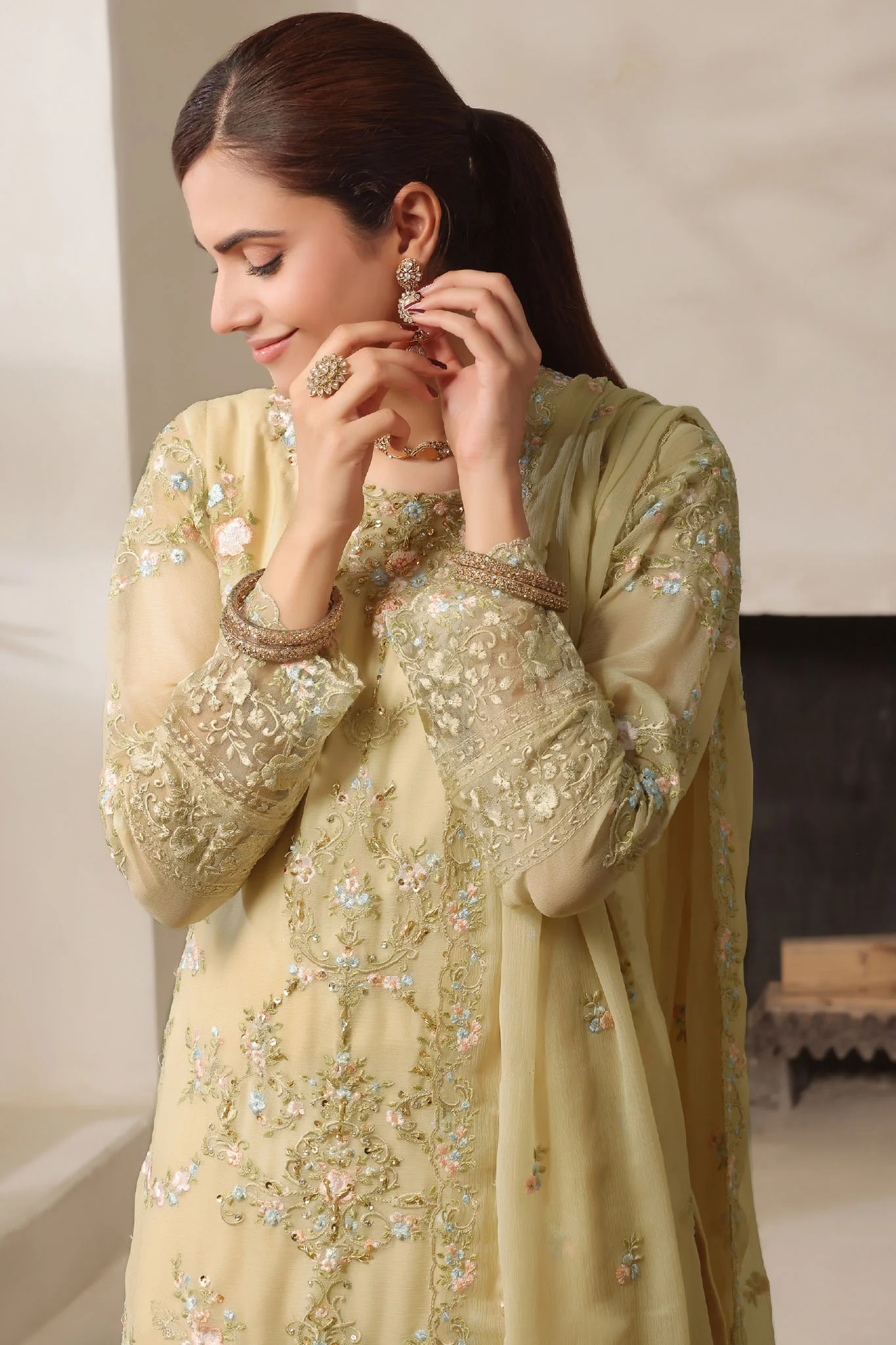 Nurin By Soghat Unstitched 3 Piece Luxury Chiffon Suit-NURIN-01 - Image 7
