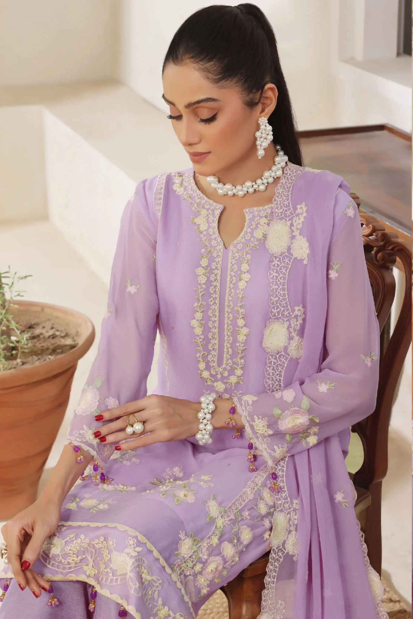 Nurin By Soghat Unstitched 3 Piece Luxury Chiffon Suit-NURIN-05 - Image 2