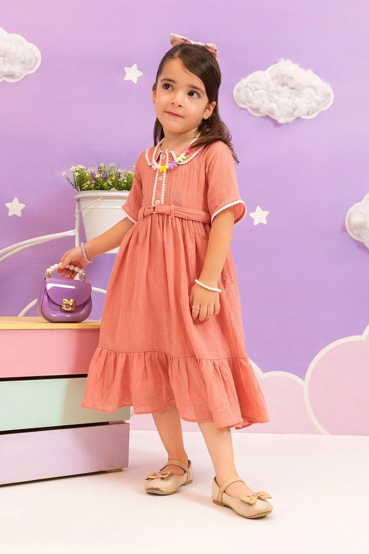 Ochre Clothing-Chambray Cotton Dress-INWD-23