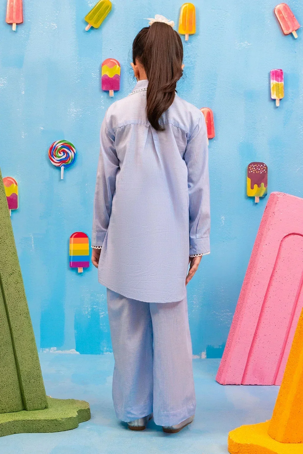 Ochre Clothing-Chambray Cotton 2 Pc Suit-INWC-06 - Image 4
