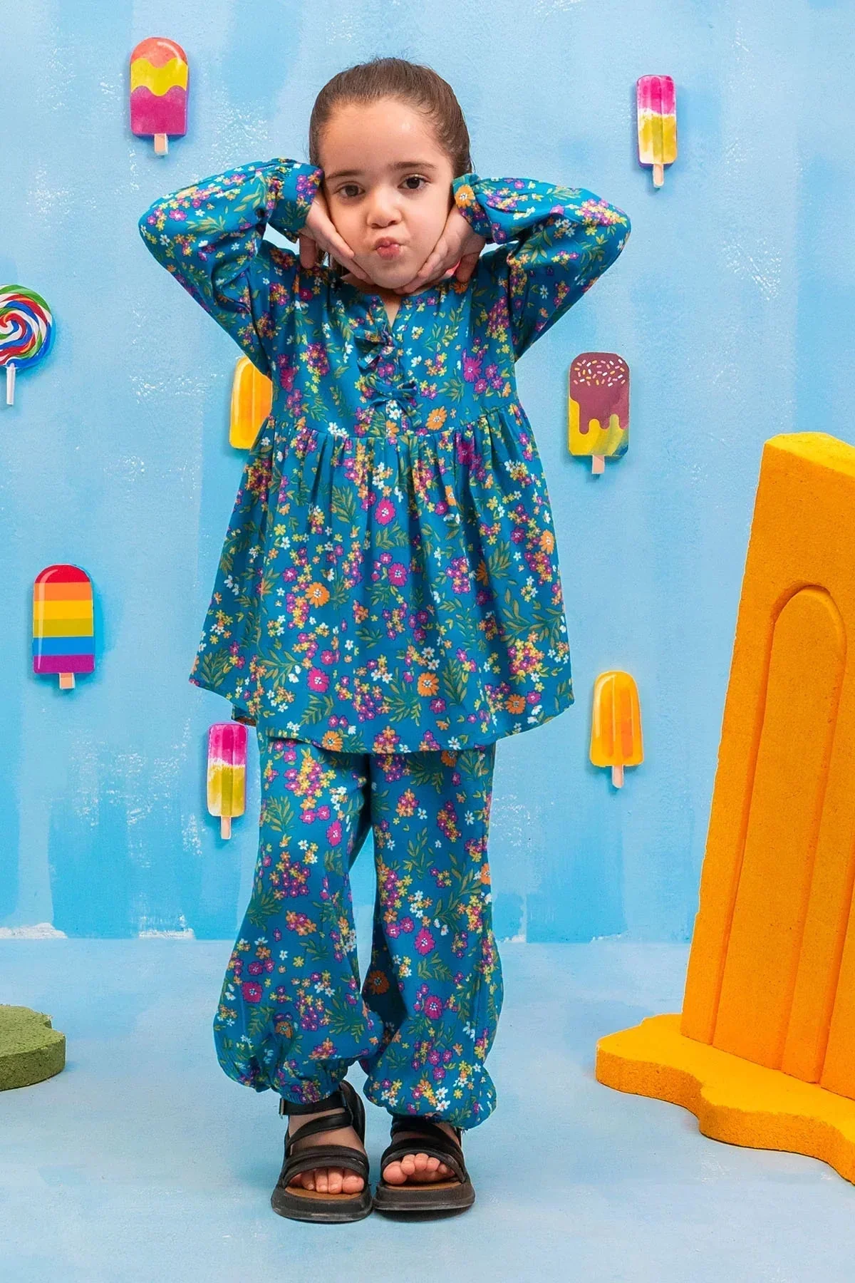 Ochre Clothing-Printed Boski Linen 2 Pc Suit-INWC-09 - Image 4
