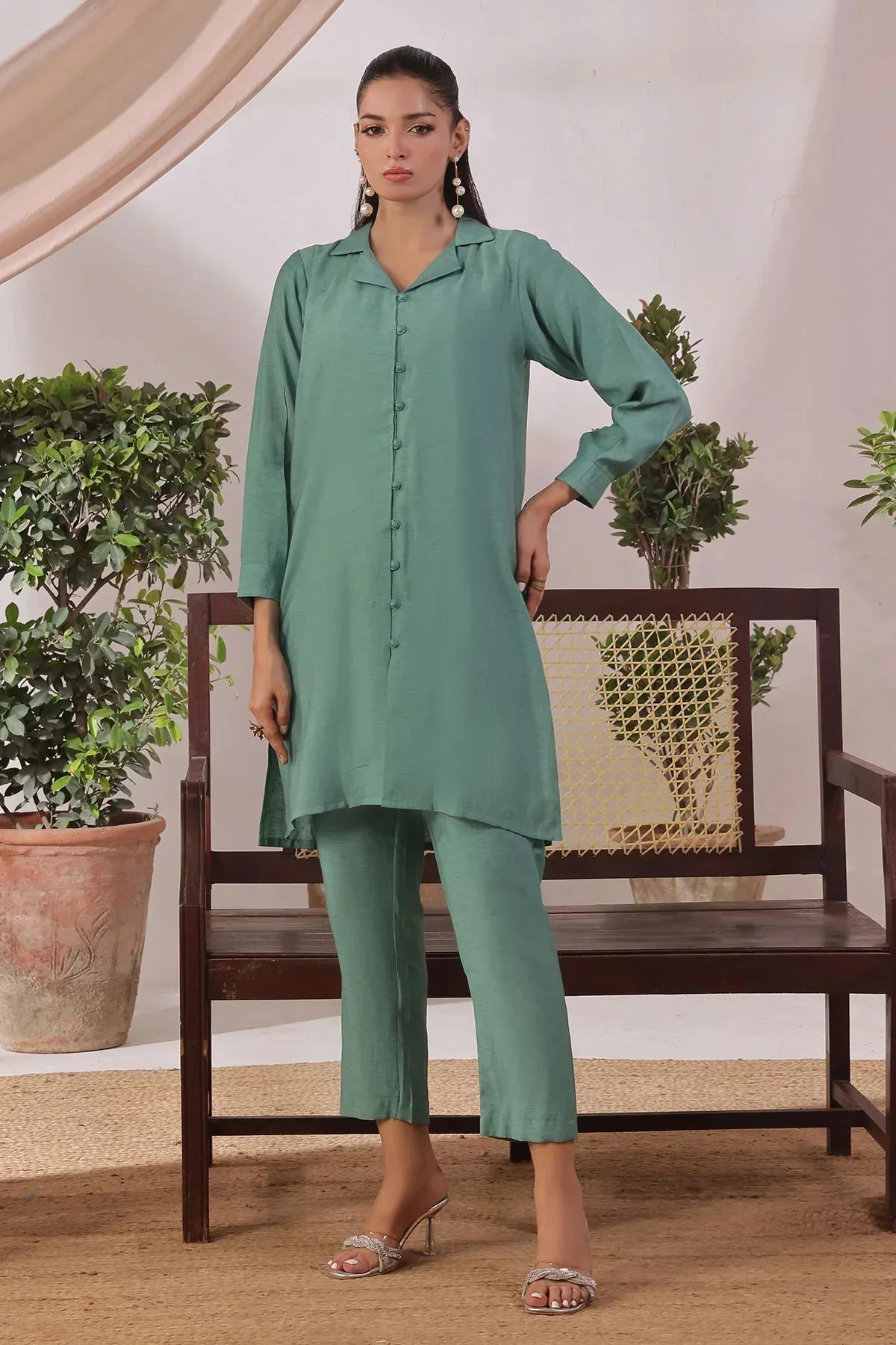 Ochre Clothing-Slub Cotton Women's 2 Pc Suit-SOLS-18