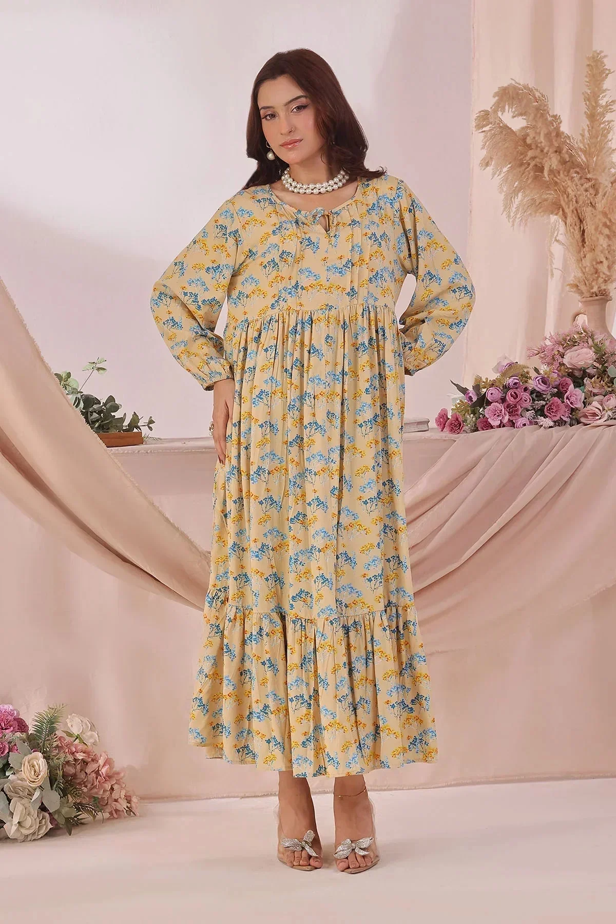 Ochre Clothing-Women's Boski Linen Printed Dress-SOD-10