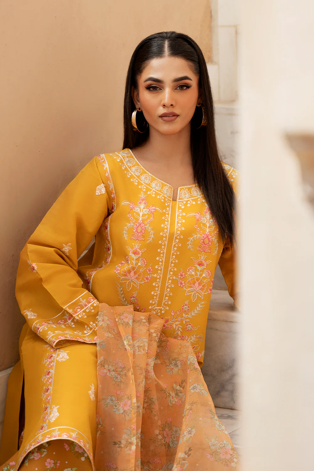 Esra Stitched 3 Piece Exclusive Silk Lawn Collection-OE-24-06 - Image 4