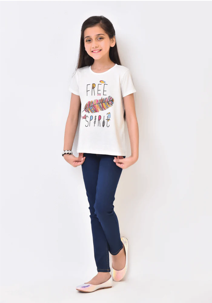 Ochre Clothing Off White Girls T-Shirt