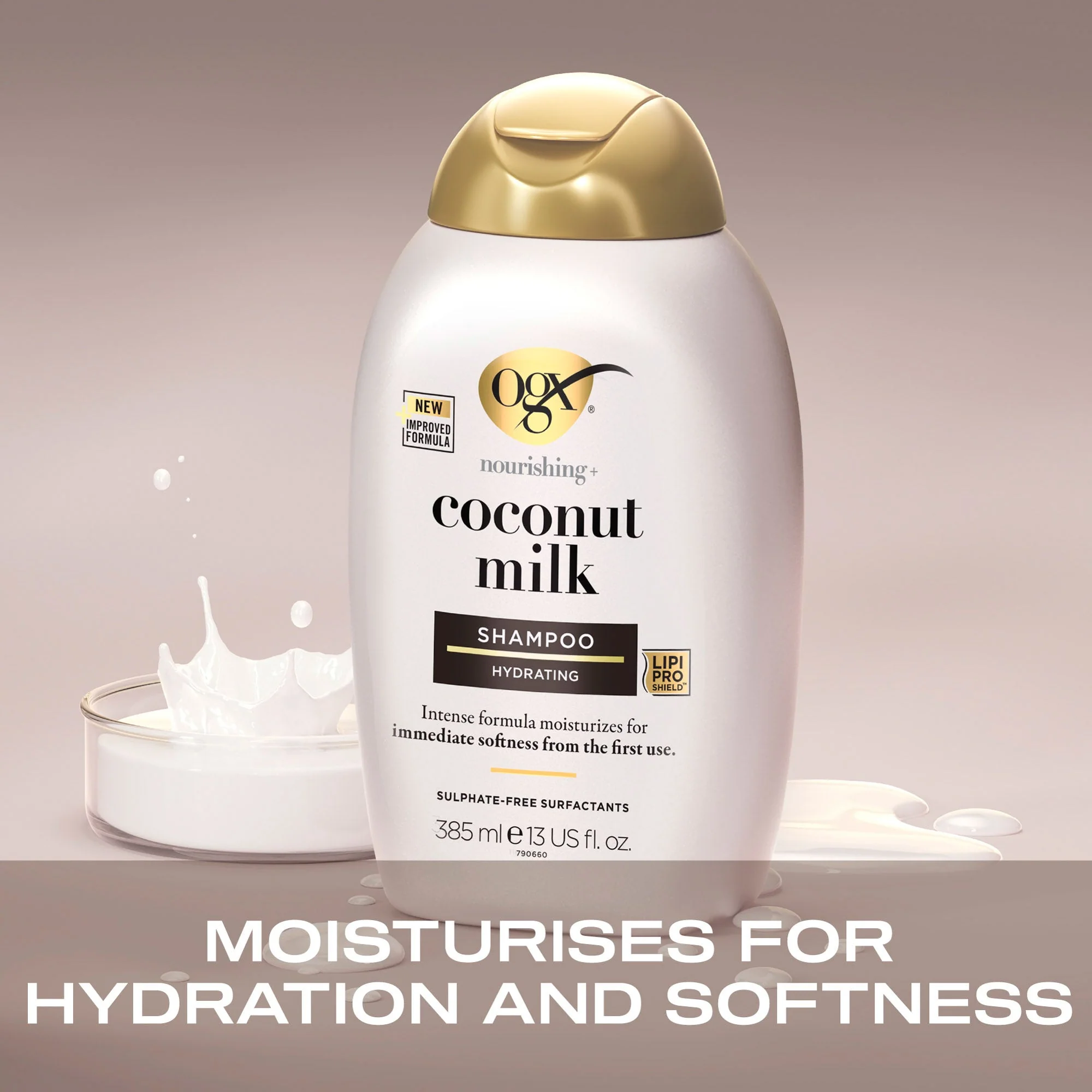 OGX, Shampoo, Nourishing+ Coconut Milk, 385ml - Image 2