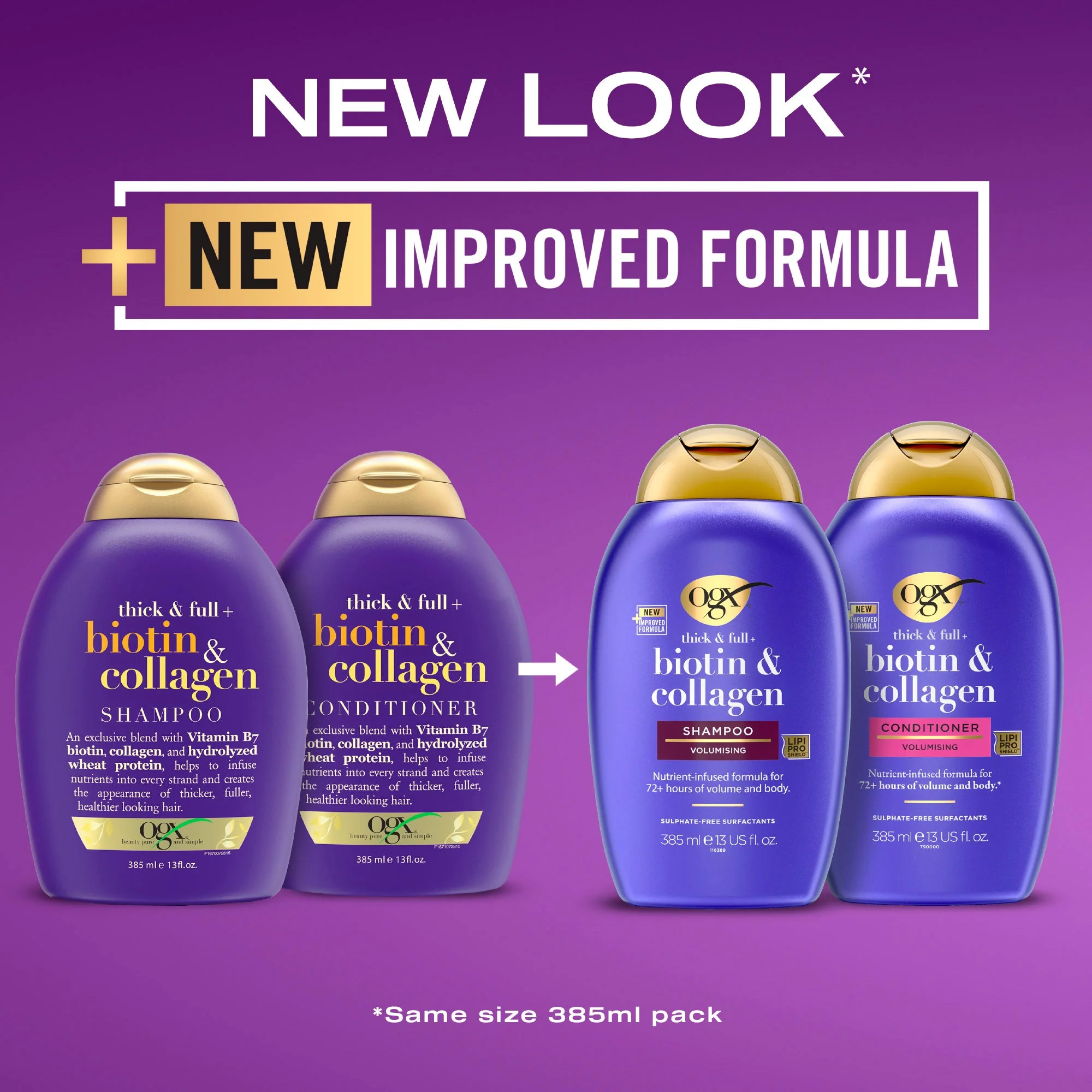 OGX, Shampoo, Thick & Full+ Biotin & Collagen, 385ml - Image 4