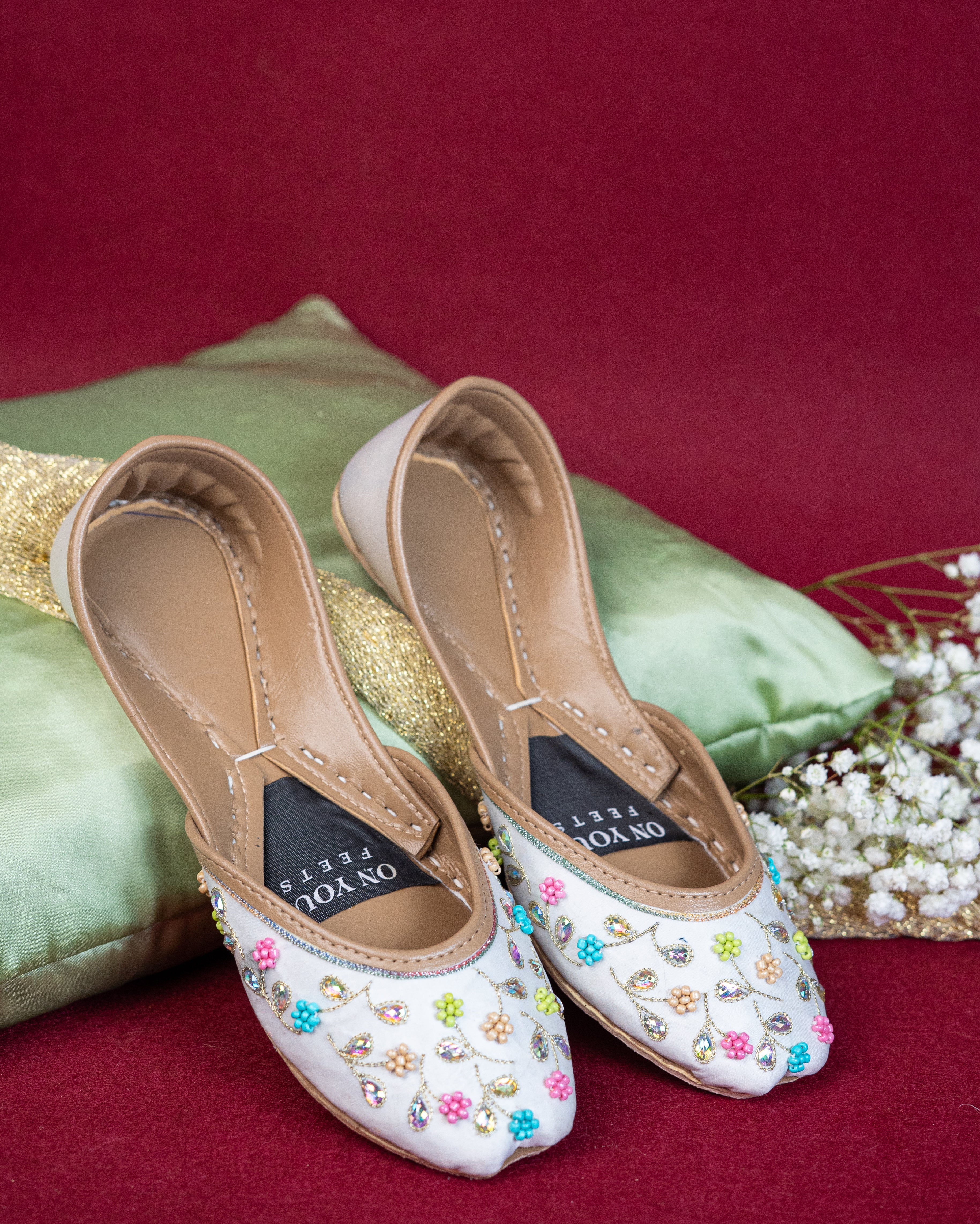 On Your Feets Emb Khussa-Ivory Blossom