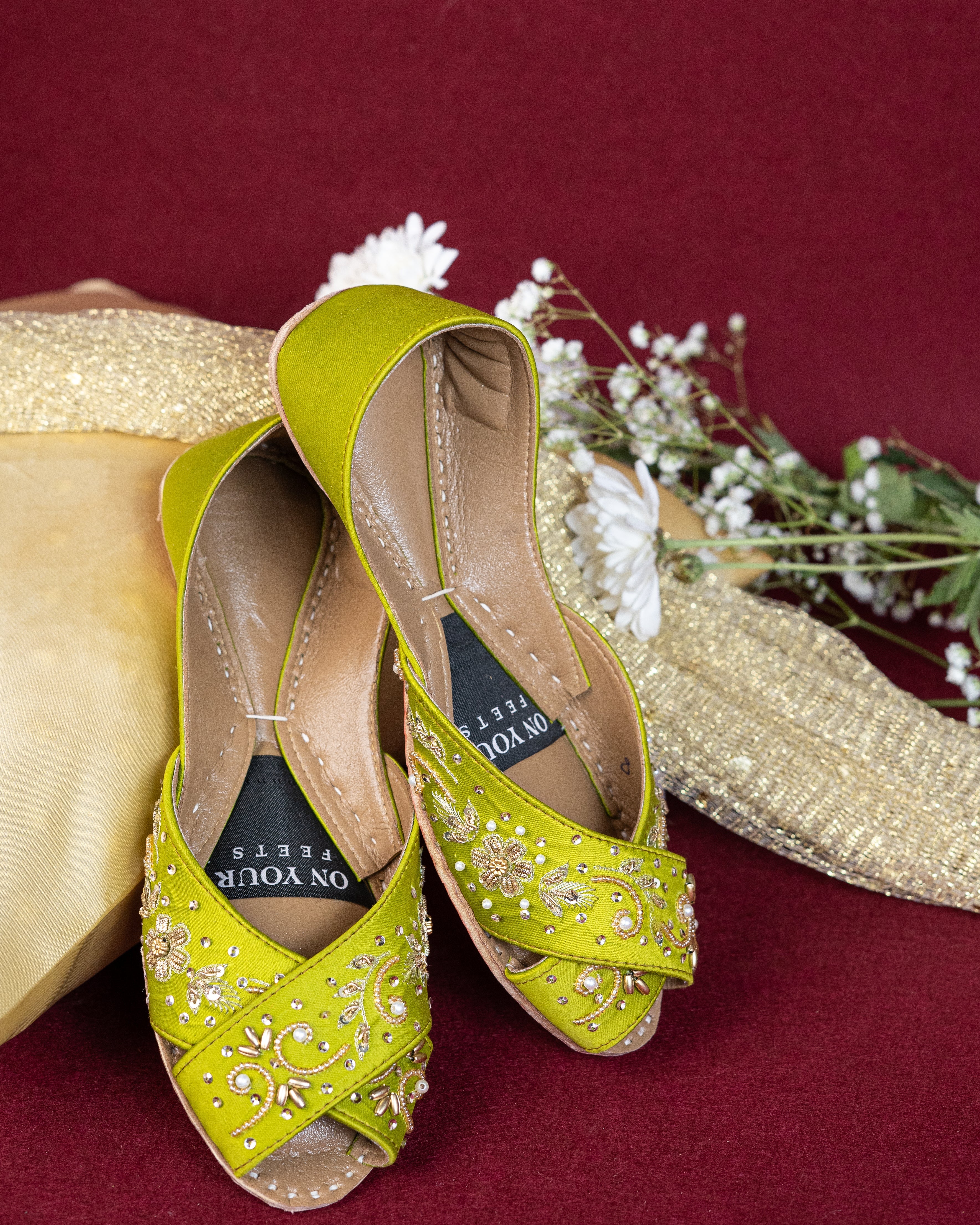 On Your Feets Emb Khussa-Lime Green - Image 3