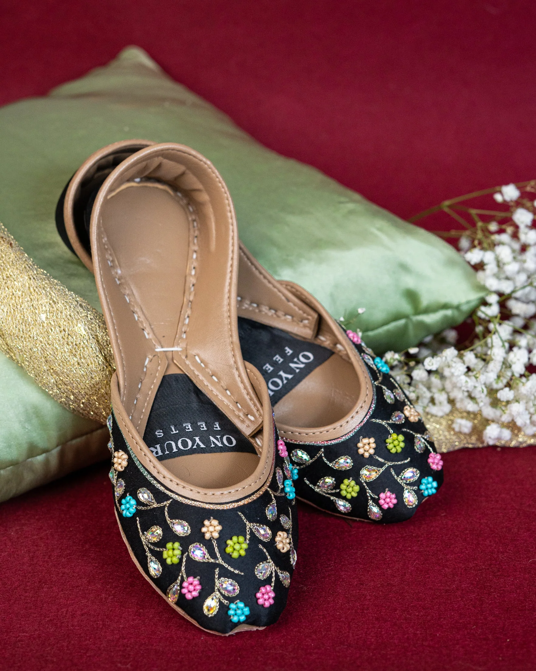 On Your Feets Emb Khussa-Midnight Bloom - Image 5