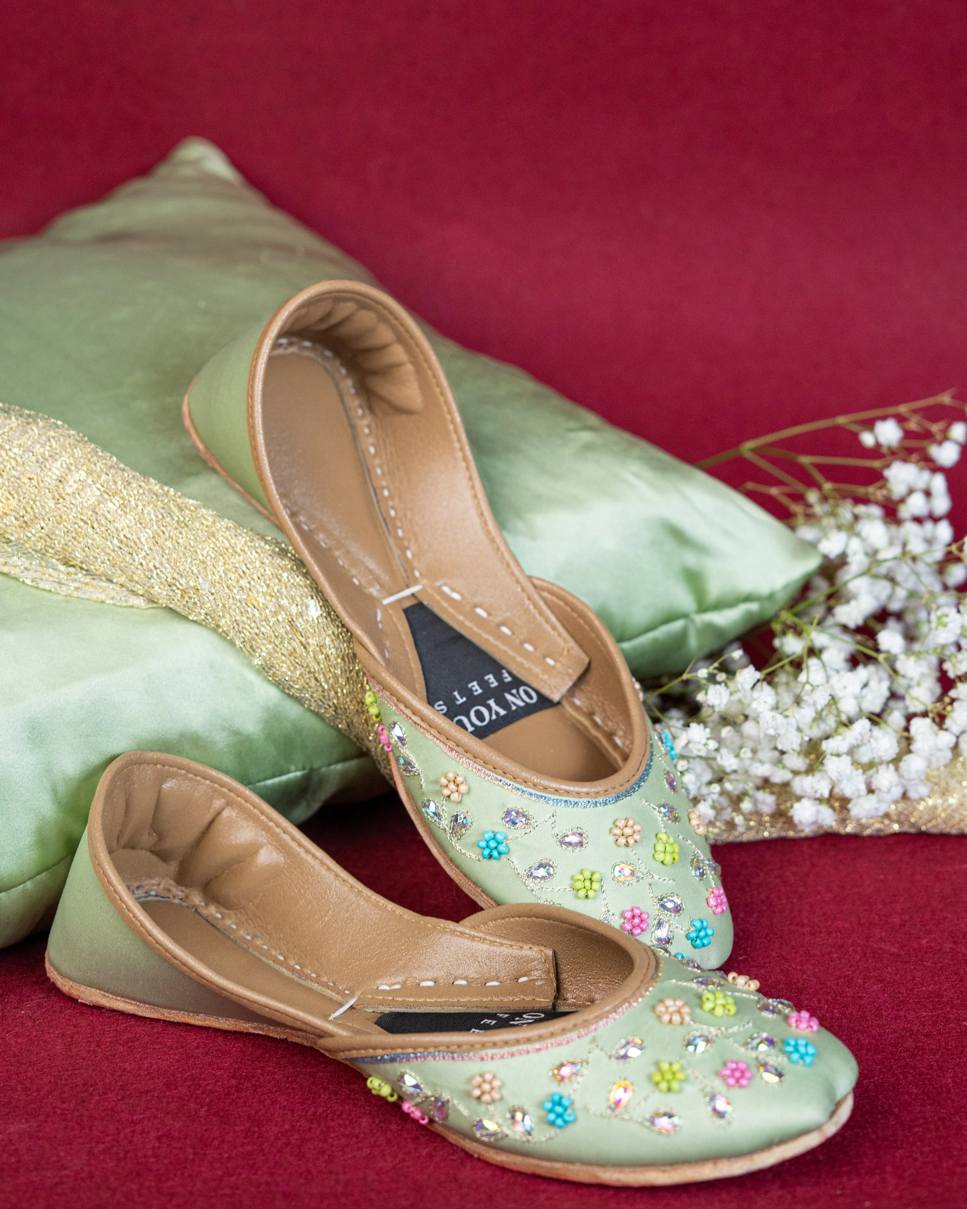 On Your Feets Emb Khussa-Mint Blossom - Image 5