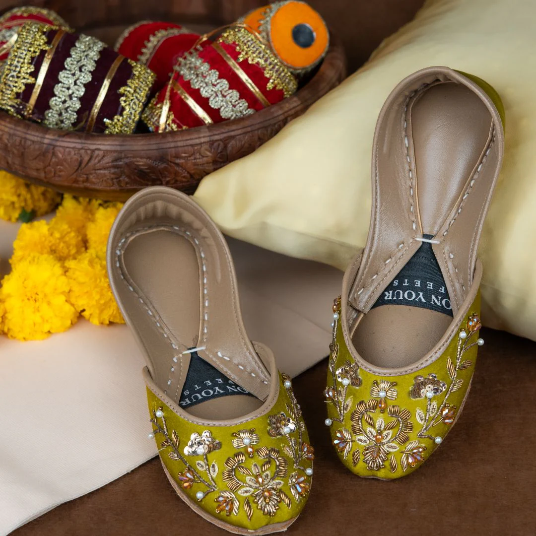 On Your Feets Casual Khussa-Olive Bloom - Image 2