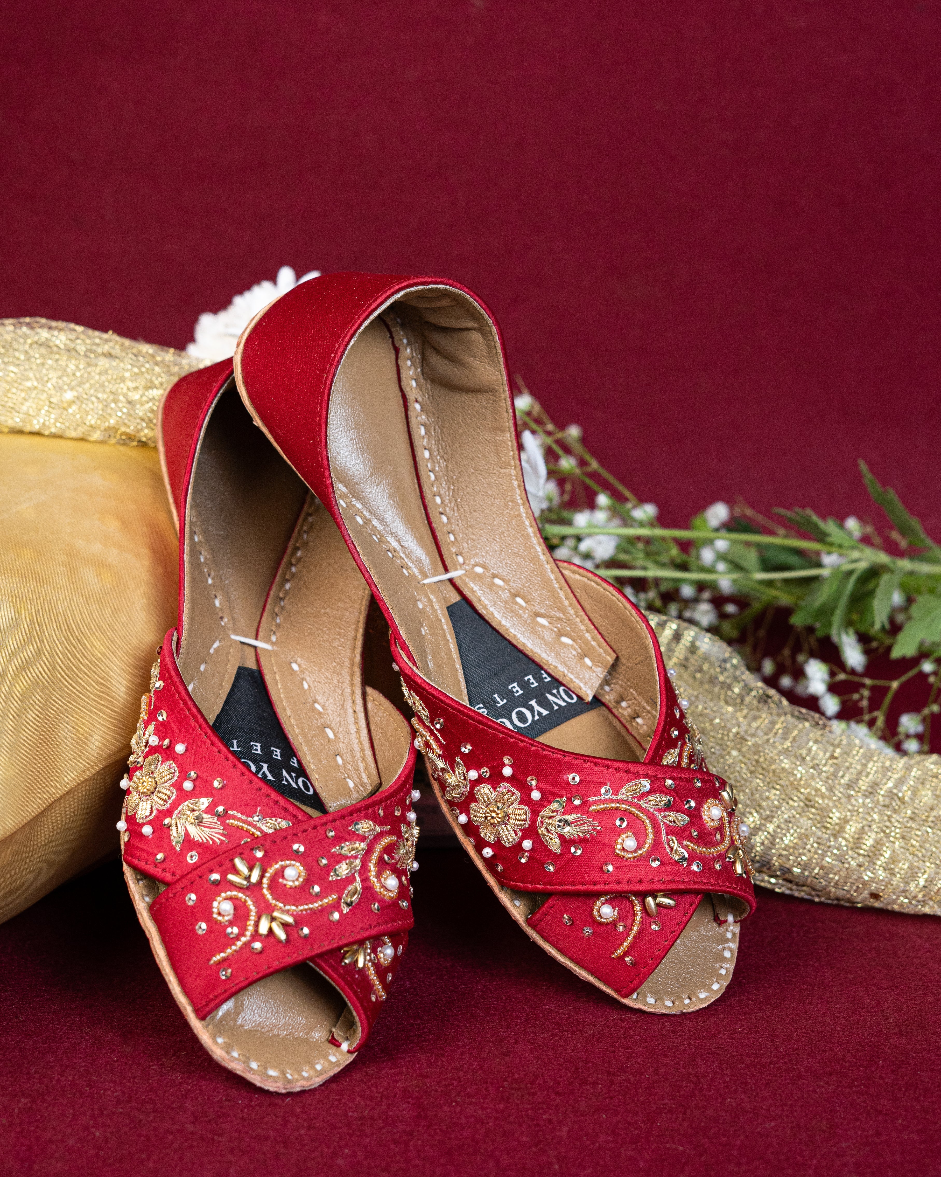 On Your Feets Emb Khussa-Royal Red - Image 3