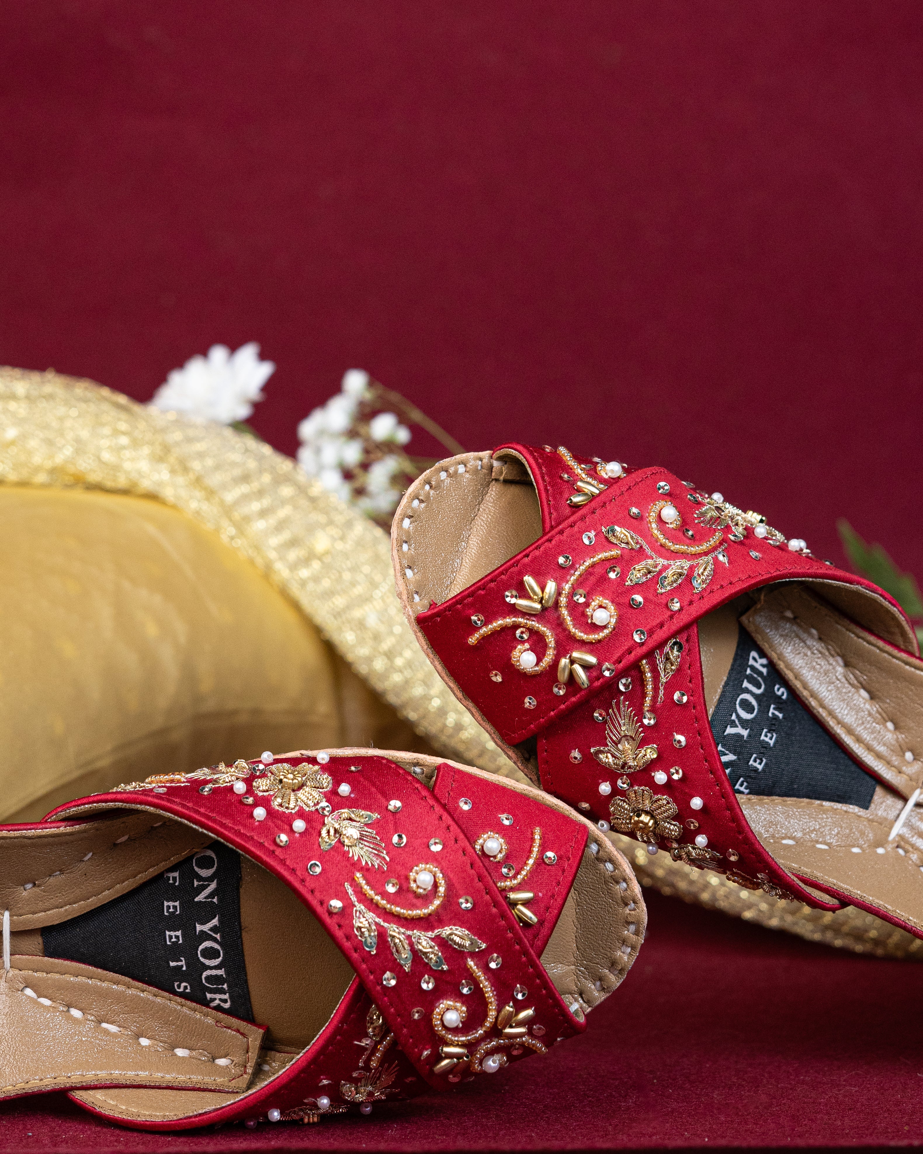 On Your Feets Emb Khussa-Royal Red - Image 9